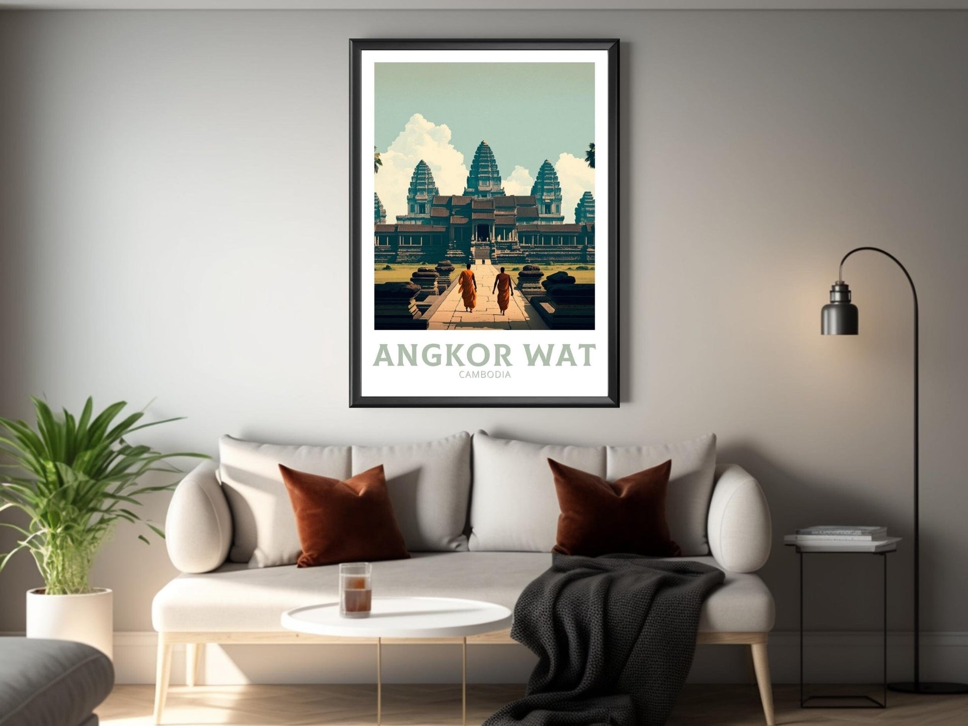 Angkor Wat Poster | Angkor Wat Print | Cambodia sunset | Cambodia Print | Angkor Wat Wall Art | Temples print | South East Asia | ID 132