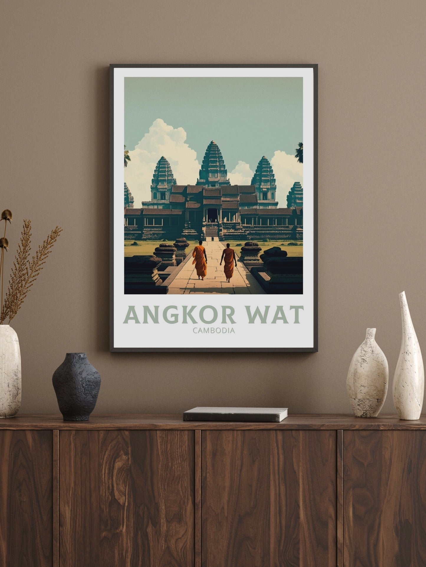 Angkor Wat Poster | Angkor Wat Print | Cambodia sunset | Cambodia Print | Angkor Wat Wall Art | Temples print | South East Asia | ID 132