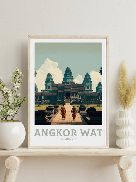Angkor Wat Poster | Angkor Wat Print | Cambodia sunset | Cambodia Print | Angkor Wat Wall Art | Temples print | South East Asia | ID 132