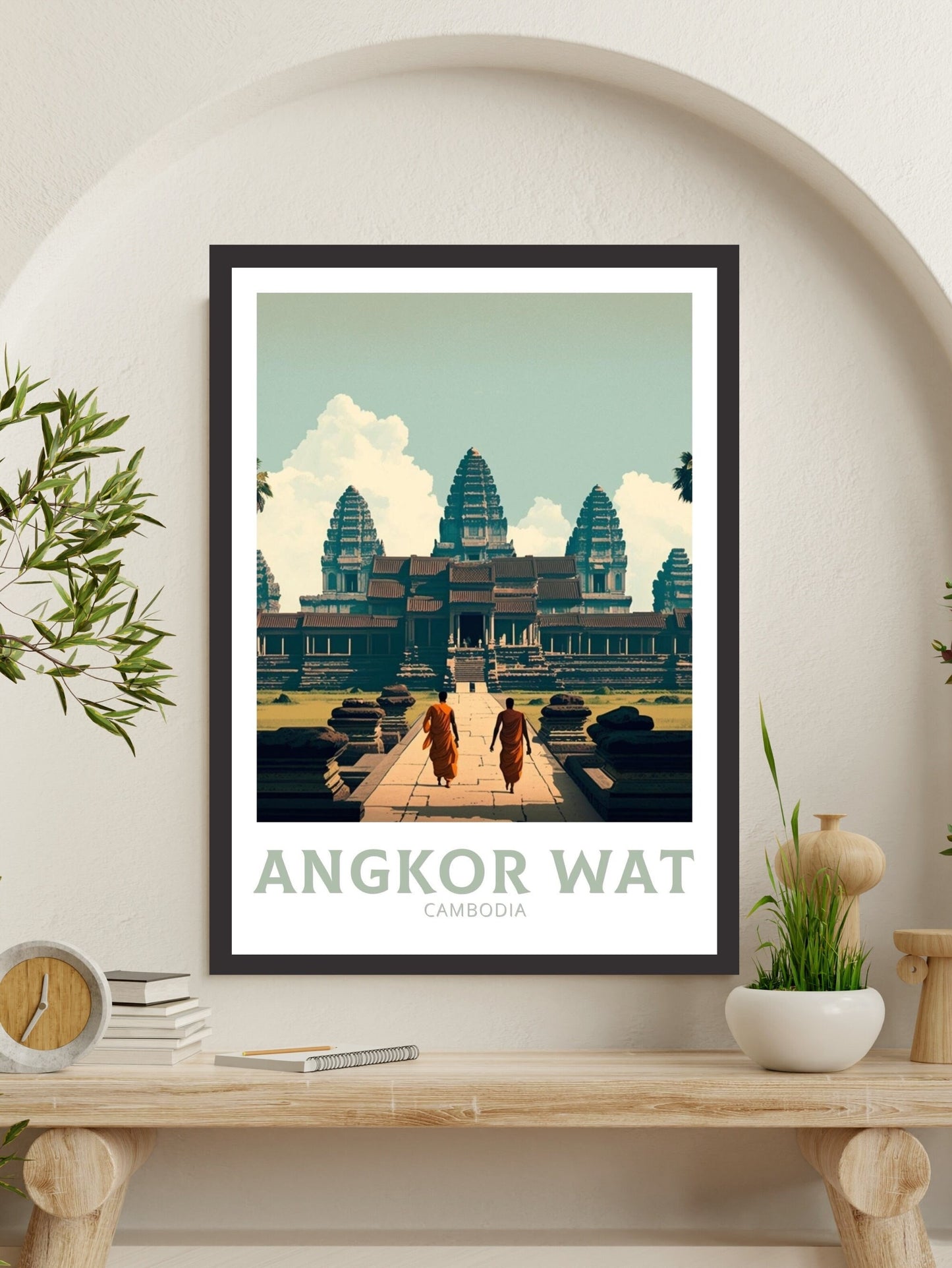 Angkor Wat Poster | Angkor Wat Print | Cambodia sunset | Cambodia Print | Angkor Wat Wall Art | Temples print | South East Asia | ID 132