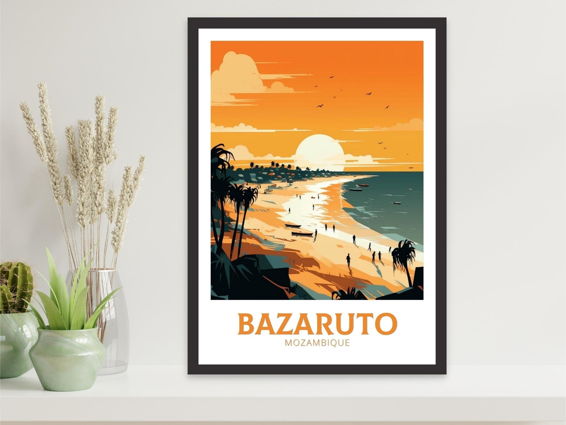 Bazaruto Island Travel Poster | Bazaruto Island Illustration | Mozambique Wall Art | Mozambique Poster | Mozambique Home Decor | ID 136