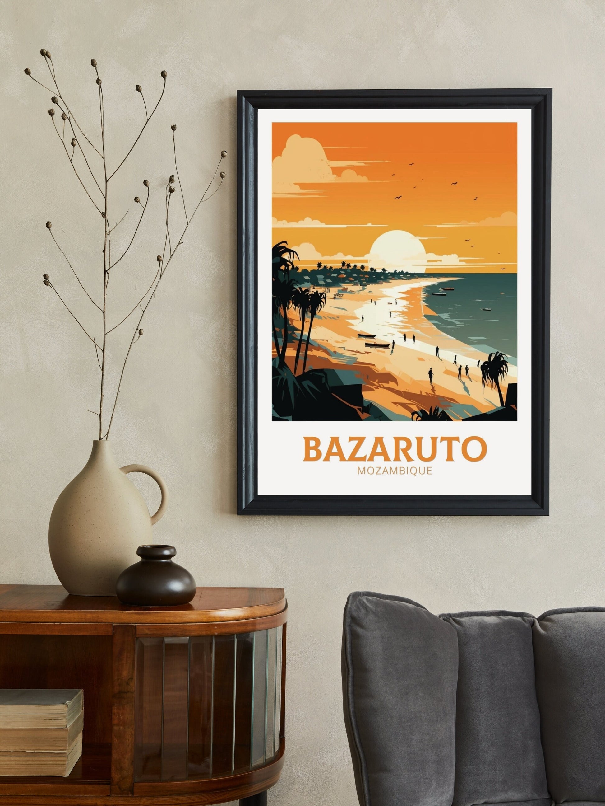 Bazaruto Island Travel Poster | Bazaruto Island Illustration | Mozambique Wall Art | Mozambique Poster | Mozambique Home Decor | ID 136