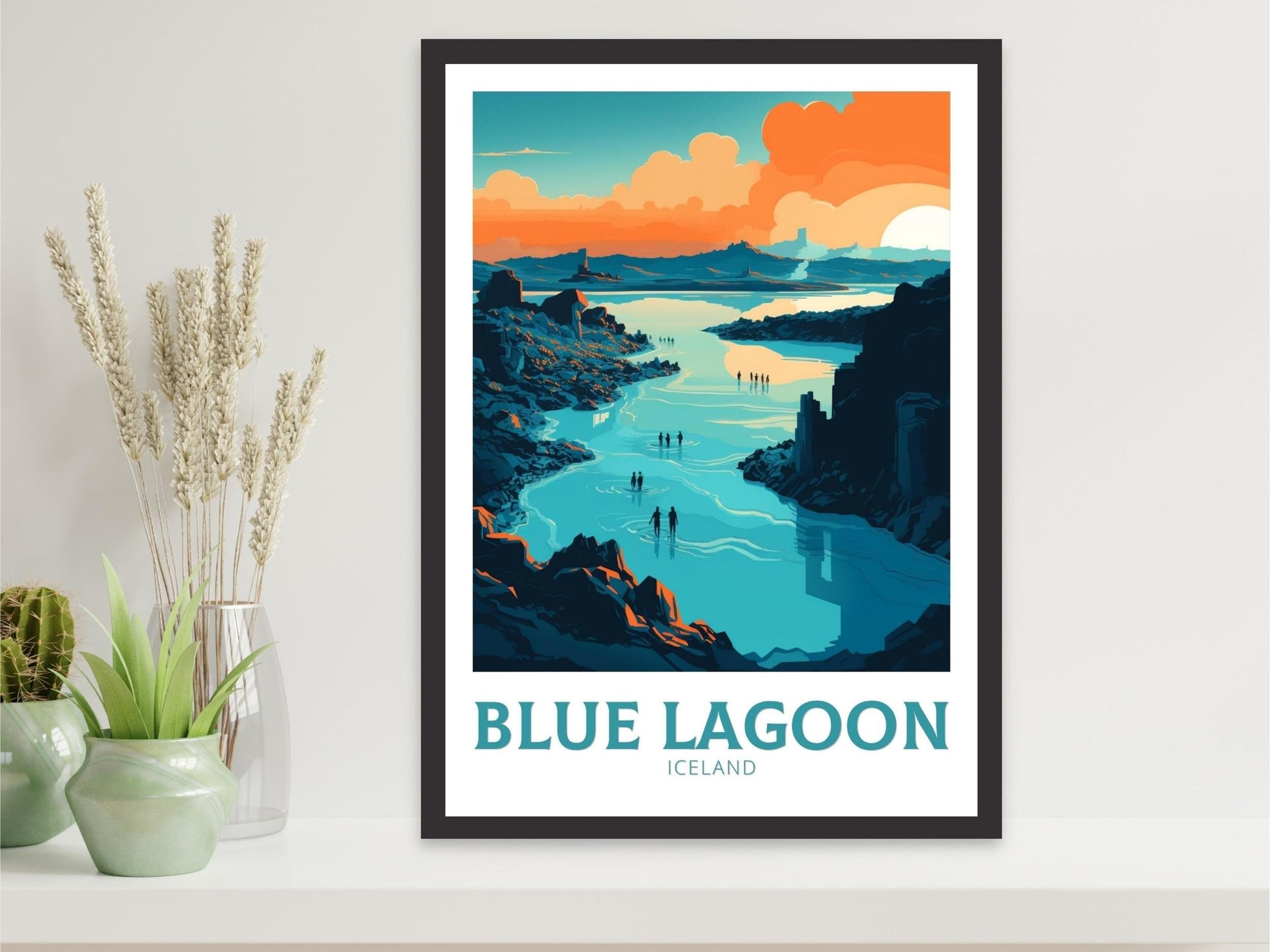 Blue Lagoon Travel Print| Blue Lagoon Poster | Blue Lagoon Artwork | Blue Lagoon Illustration | Blue Lagoon Wall Art | Home Decor ID 139