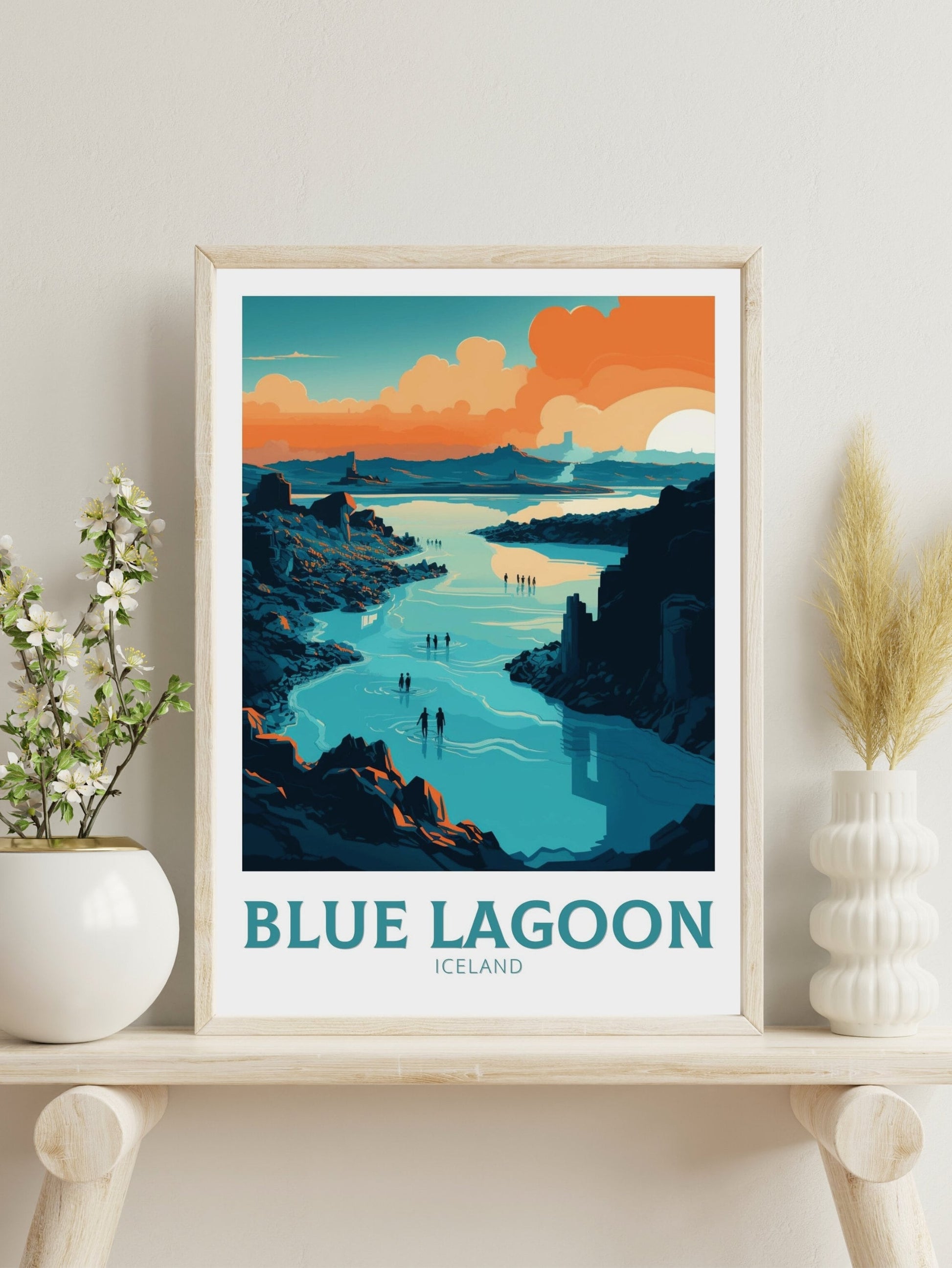 Blue Lagoon Travel Print| Blue Lagoon Poster | Blue Lagoon Artwork | Blue Lagoon Illustration | Blue Lagoon Wall Art | Home Decor ID 139