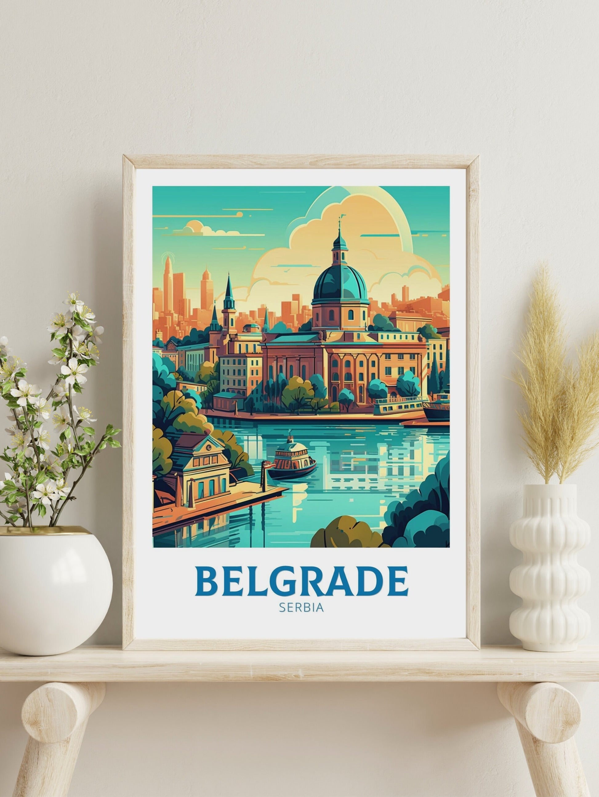 Belgrade Print | Belgrade Poster| Belgrade Illustration | Belgrade Painting | Belgrade Wall Art | Belgrade Minimalist Landscape | ID 138