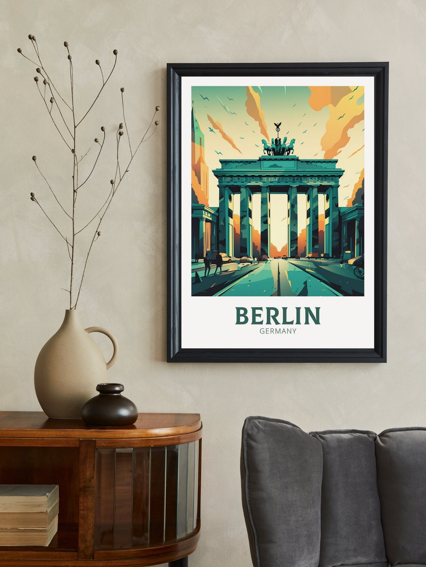 Berlin Print | Berlin Illustration | Berlin Wall Art | The Brandenburg Gate | Berlin Poster | Germany Poster Design | Berlin Poster | ID 137