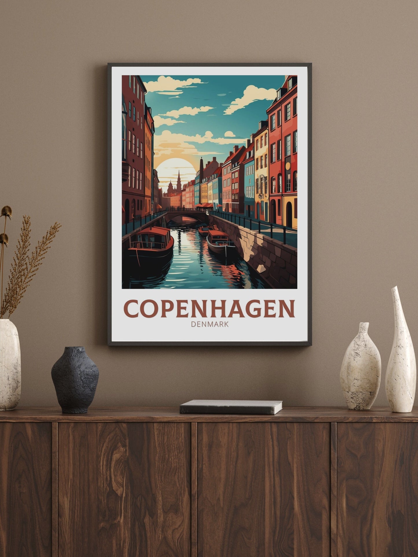 Copenhagen Travel Print | Copenhagen Poster | Copenhagen Illustration | Travel Print | Copenhagen Wall Art | City Poster Denmark | ID 142