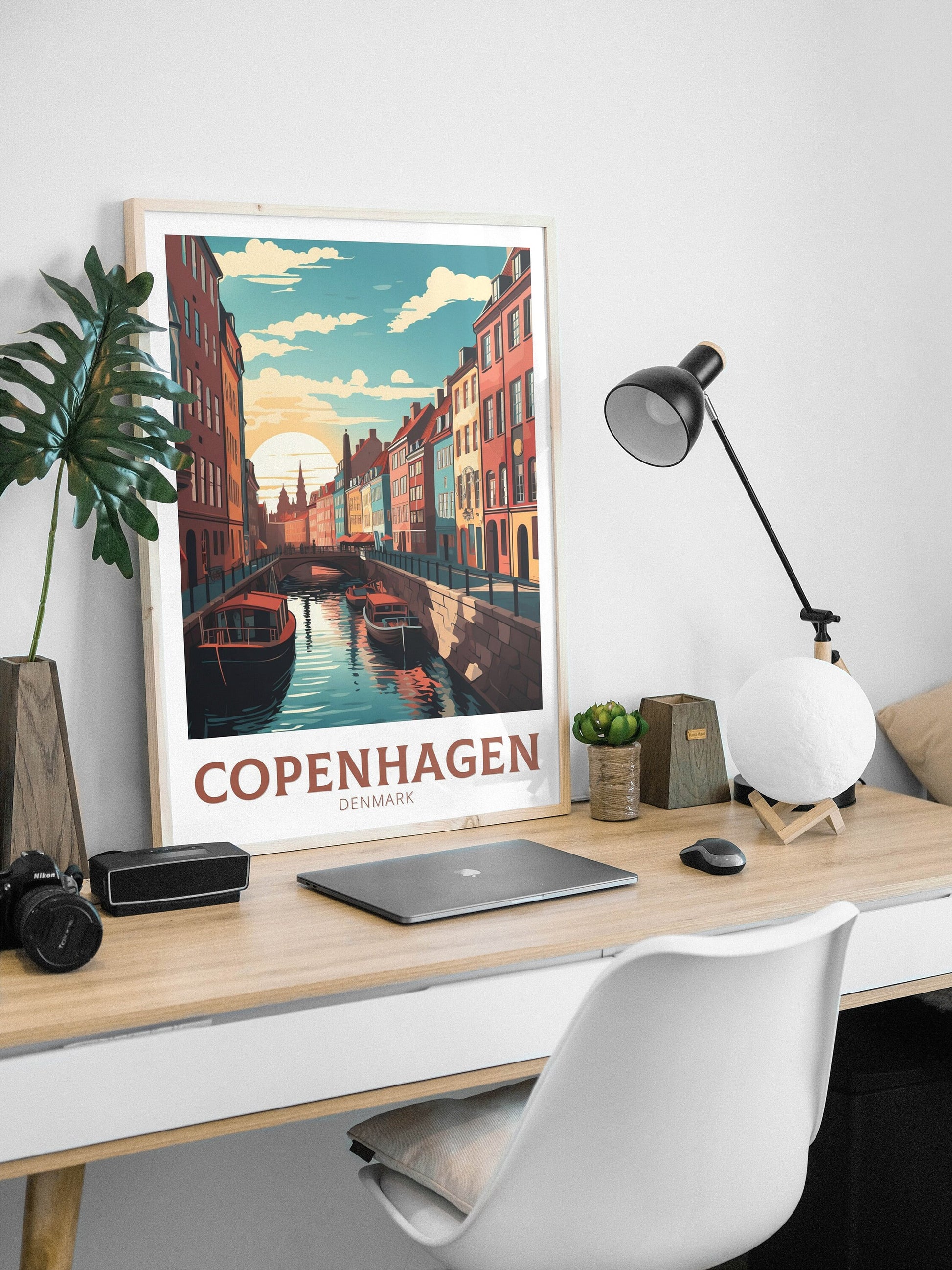 Copenhagen Travel Print | Copenhagen Poster | Copenhagen Illustration | Travel Print | Copenhagen Wall Art | City Poster Denmark | ID 142