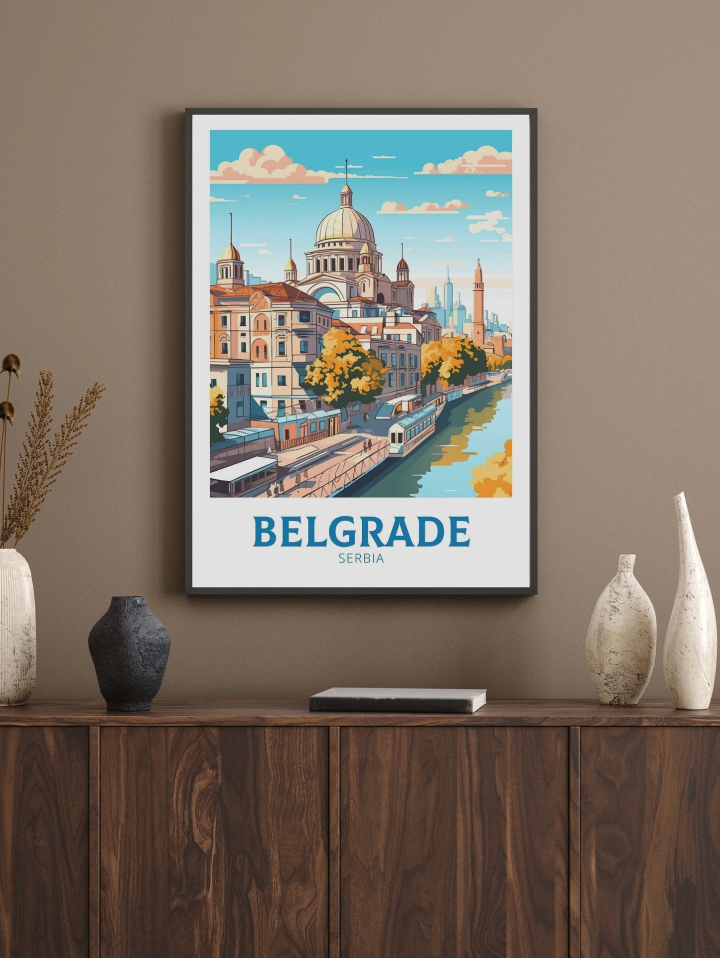 Belgrade Poster | Belgrade Print| Belgrade Illustration | Belgrade Painting | Belgrade Wall Art | Belgrade Minimalist Landscape | ID 140