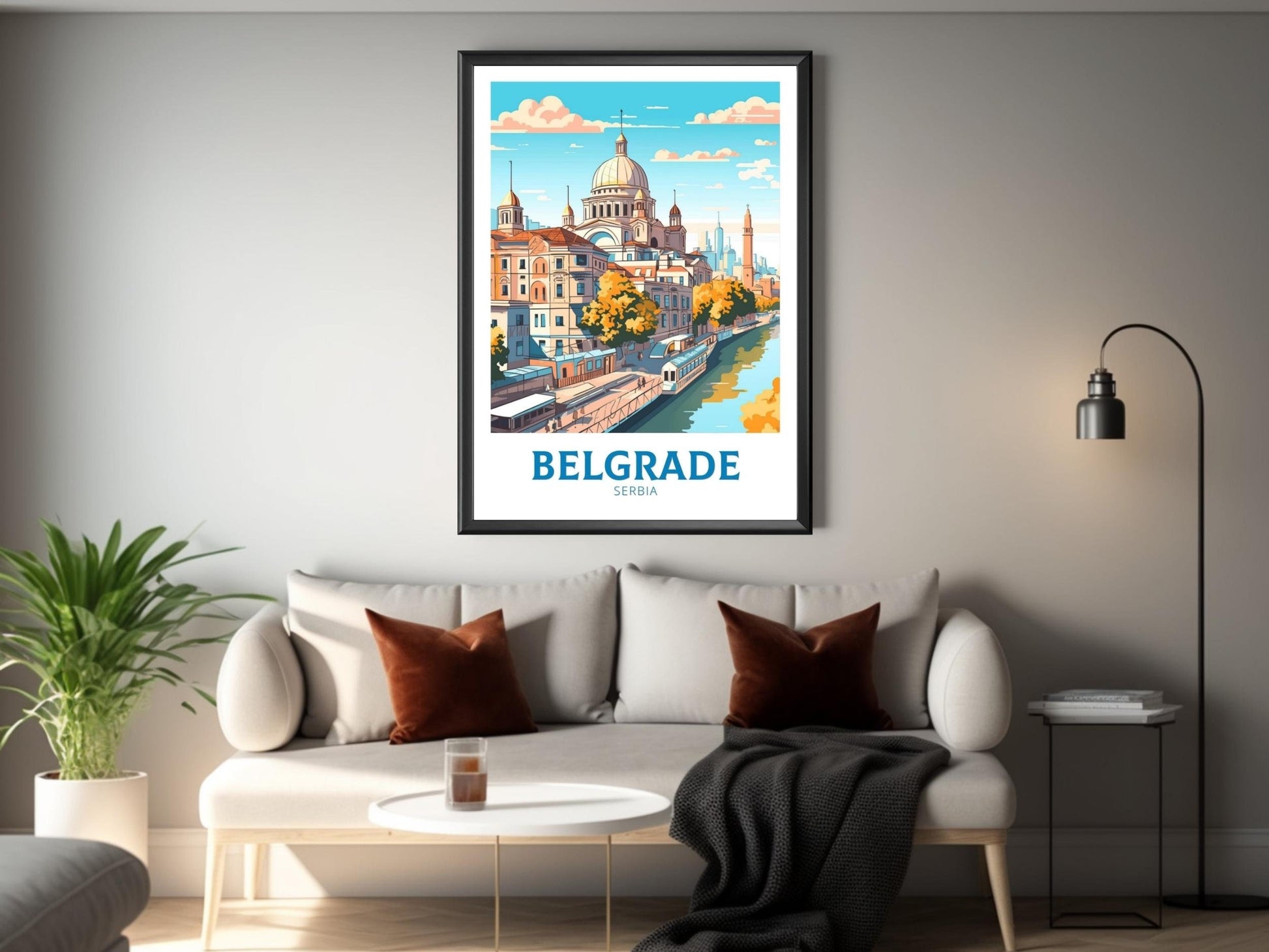 Belgrade Poster | Belgrade Print| Belgrade Illustration | Belgrade Painting | Belgrade Wall Art | Belgrade Minimalist Landscape | ID 140