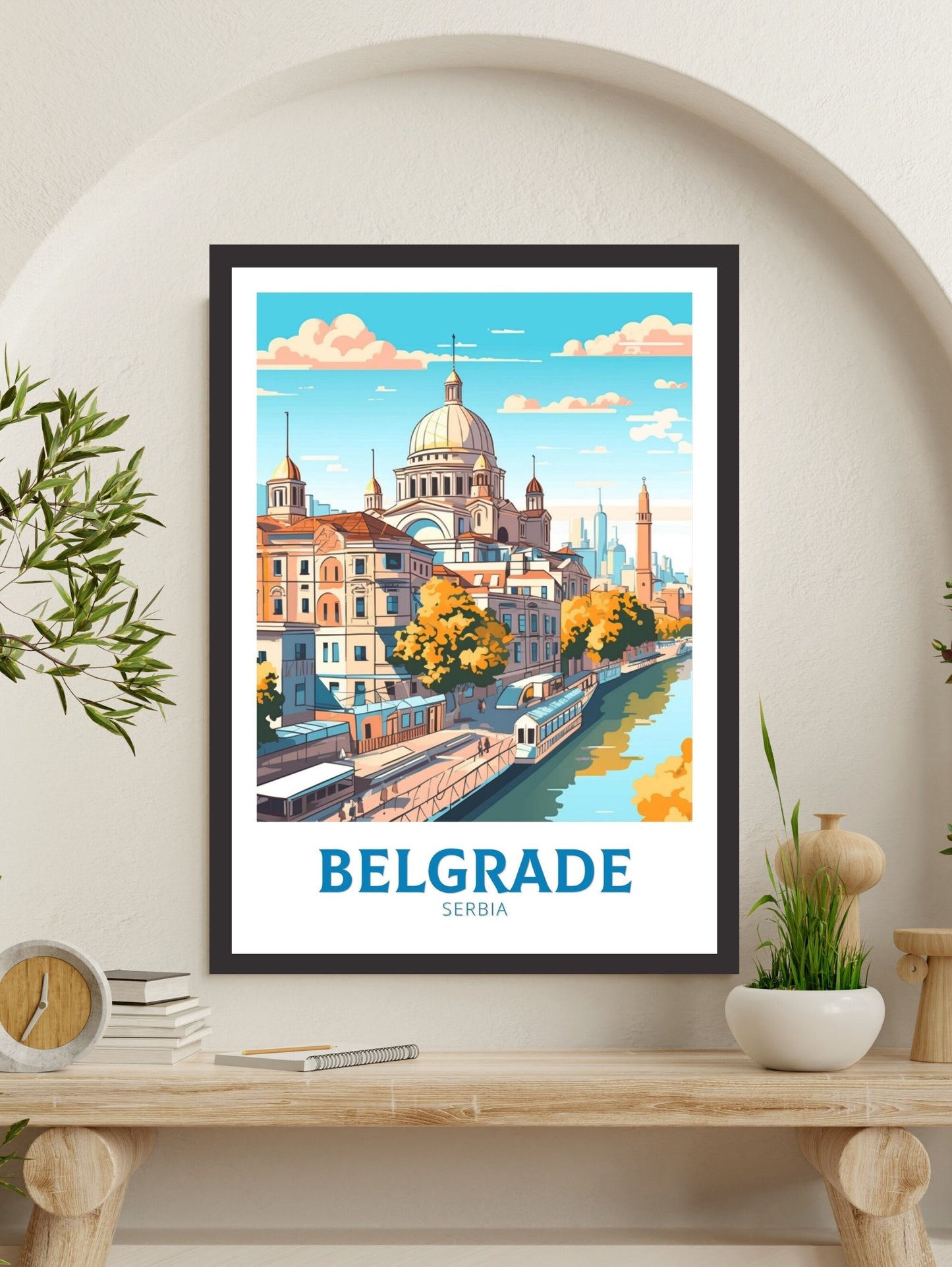 Belgrade Poster | Belgrade Print| Belgrade Illustration | Belgrade Painting | Belgrade Wall Art | Belgrade Minimalist Landscape | ID 140