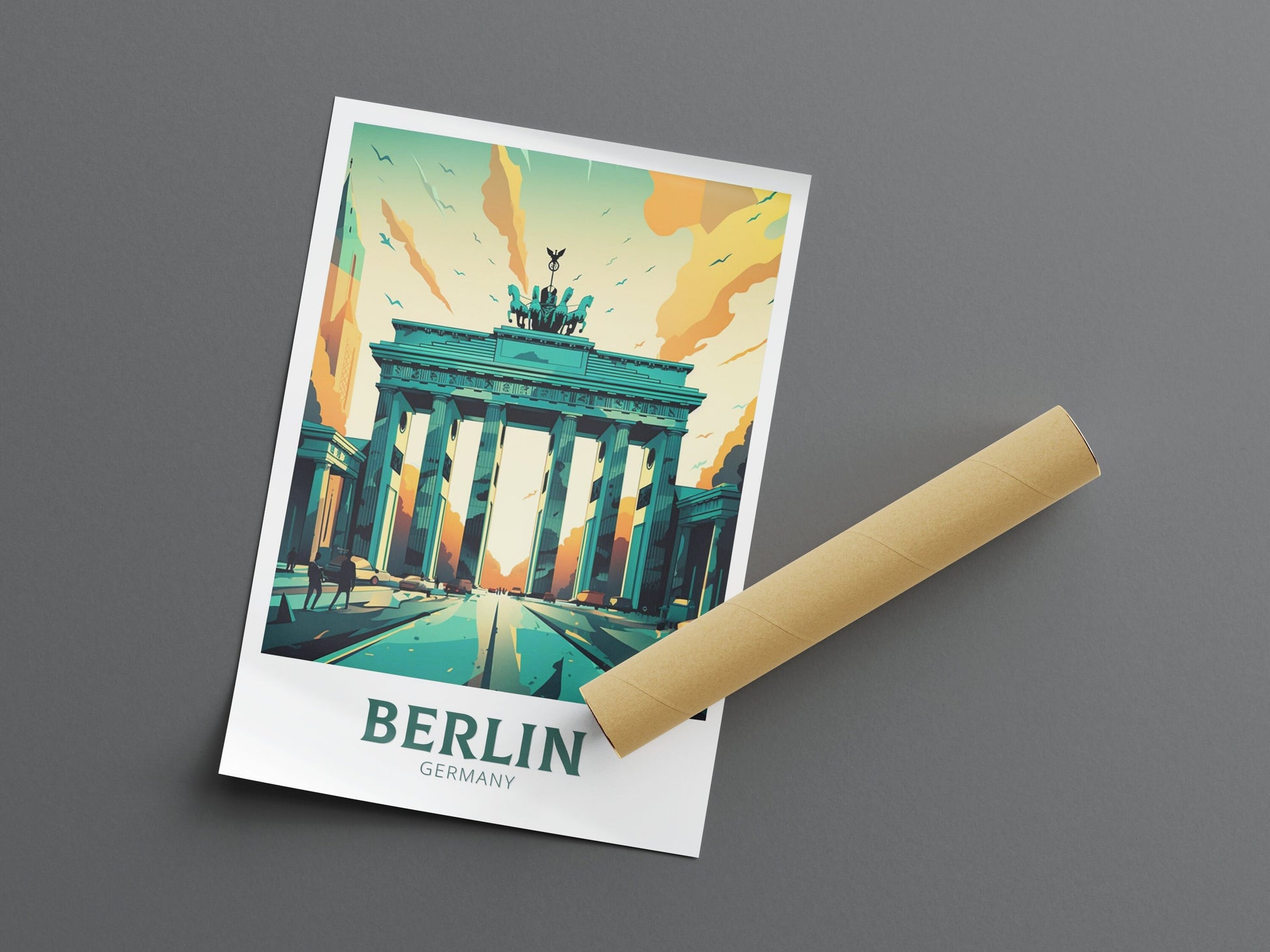 Berlin Print | Berlin Illustration | Berlin Wall Art | The Brandenburg Gate | Berlin Poster | Germany Poster Design | Berlin Poster | ID 137