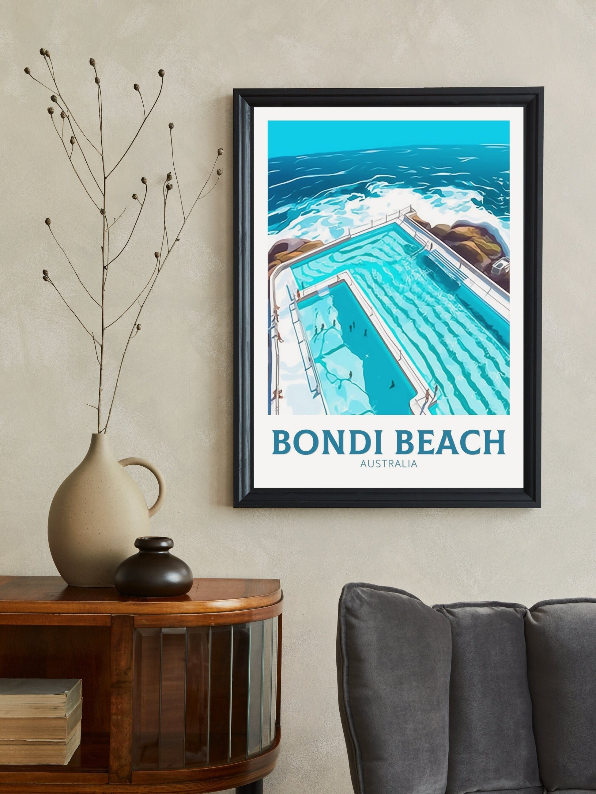 Bondi Beach Poster | Bondi Beach Print | Bondi Beach Pools | Australia Print | Australia Wall Art | Australia Poster | ID 143