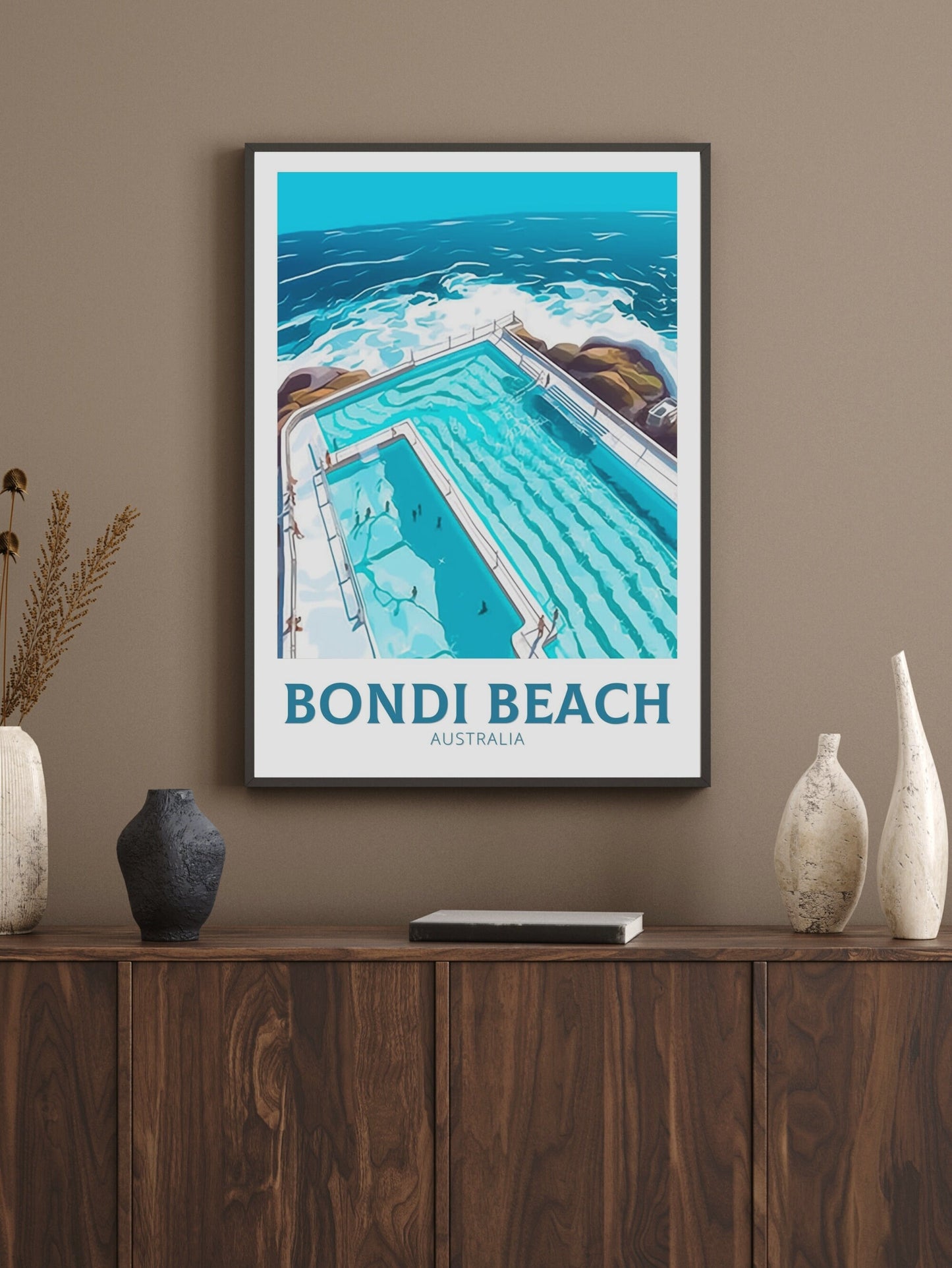 Bondi Beach Poster | Bondi Beach Print | Bondi Beach Pools | Australia Print | Australia Wall Art | Australia Poster | ID 143