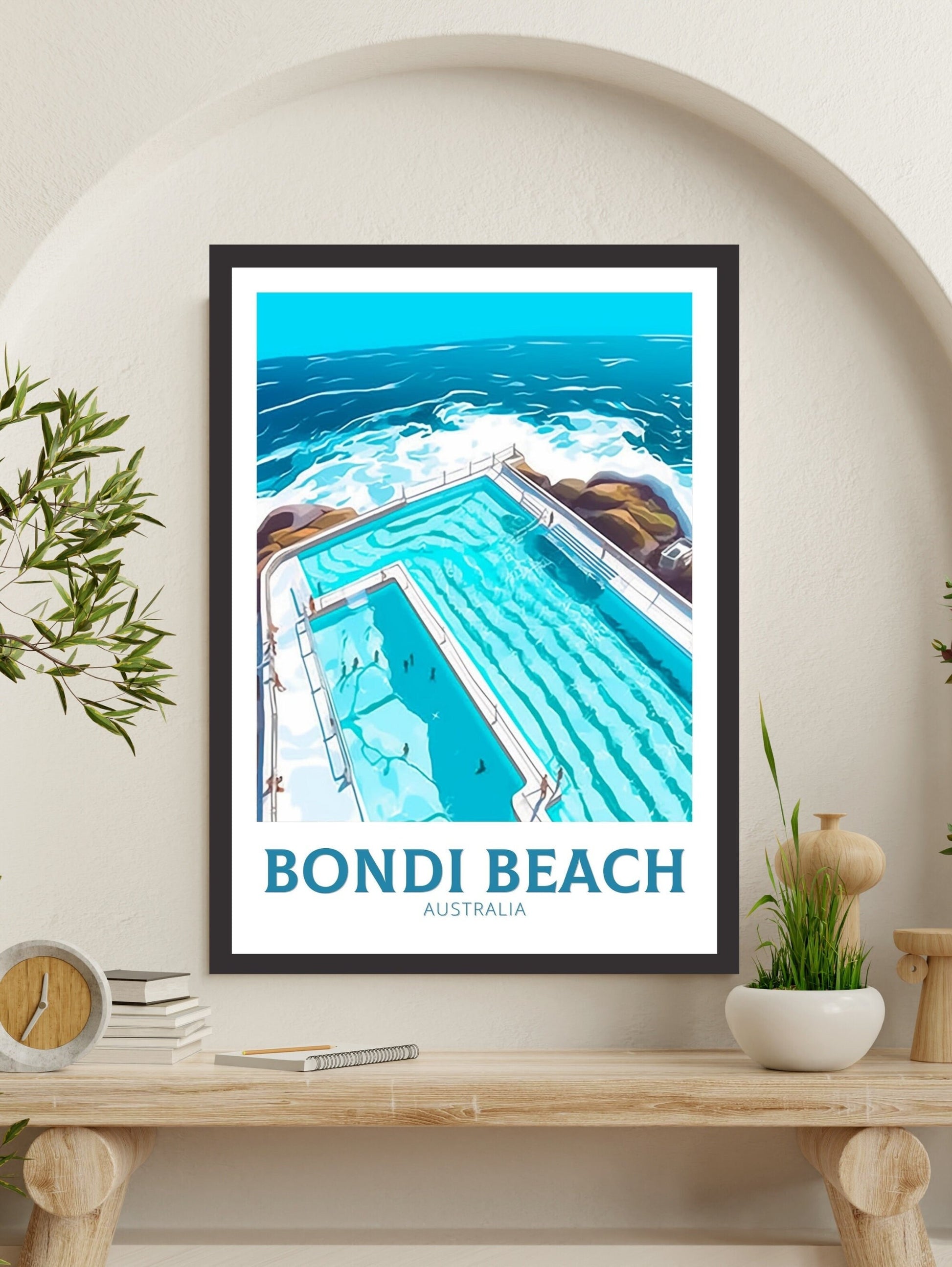 Bondi Beach Poster | Bondi Beach Print | Bondi Beach Pools | Australia Print | Australia Wall Art | Australia Poster | ID 143