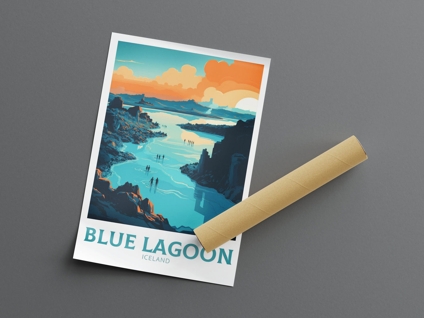 Blue Lagoon Travel Print| Blue Lagoon Poster | Blue Lagoon Artwork | Blue Lagoon Illustration | Blue Lagoon Wall Art | Home Decor ID 139