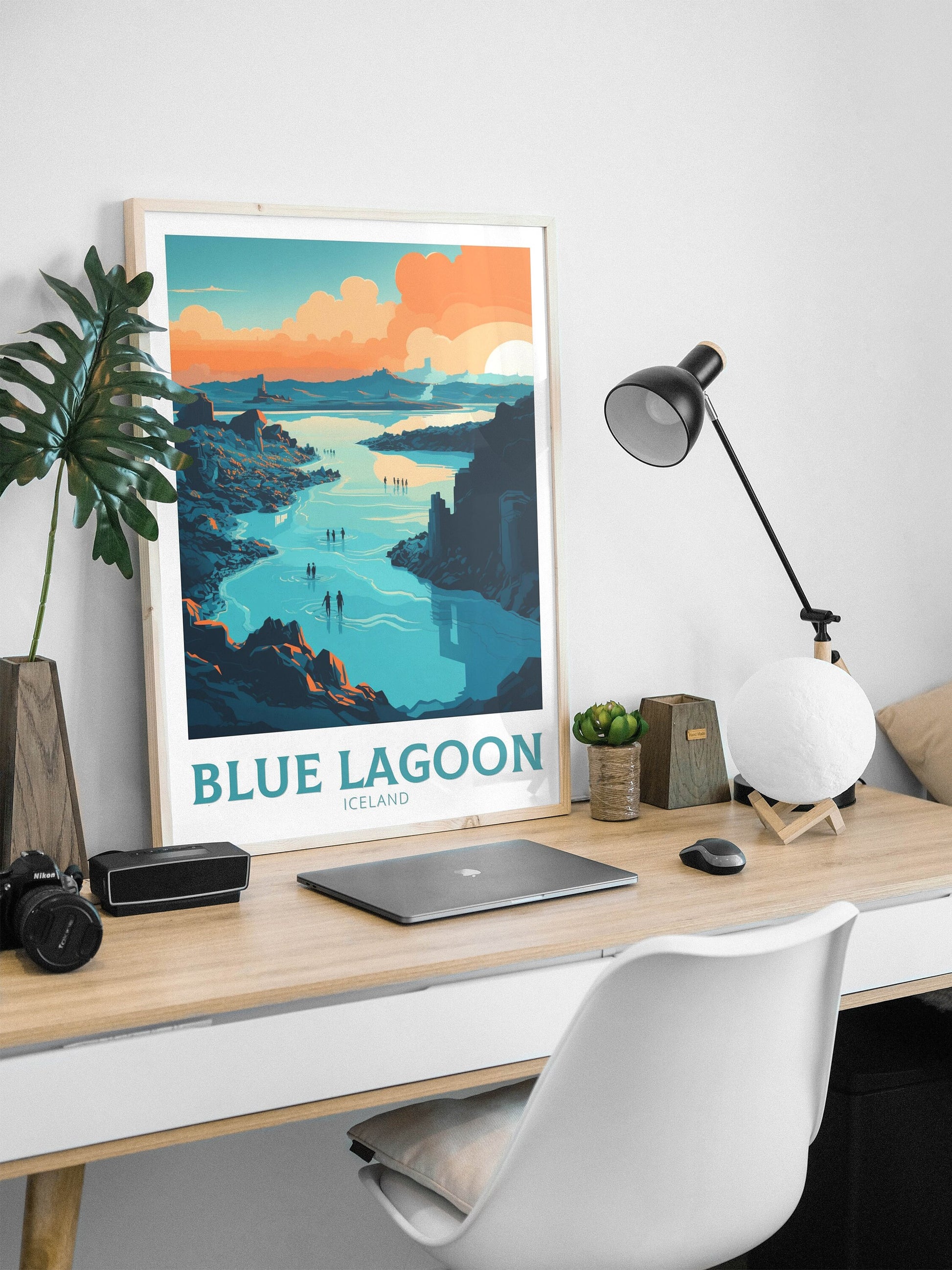 Blue Lagoon Travel Print| Blue Lagoon Poster | Blue Lagoon Artwork | Blue Lagoon Illustration | Blue Lagoon Wall Art | Home Decor ID 139