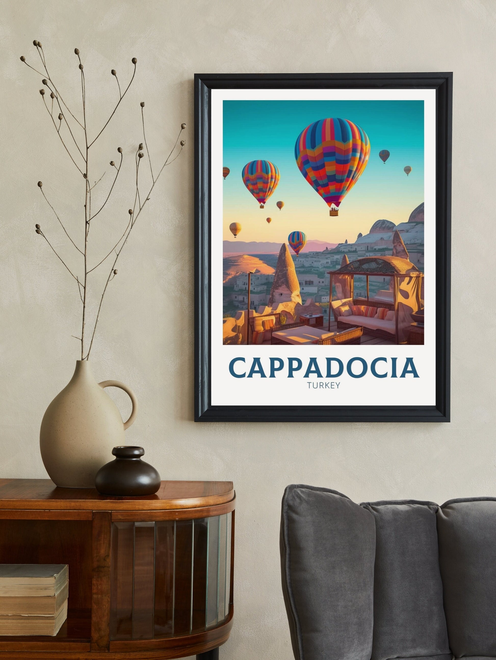 Cappadocia Travel Print | Cappadocia Poster | Cappadocia Design | Turkey Wall Art | Cappadocia Illustration | Turkey Travel Poster | ID 148