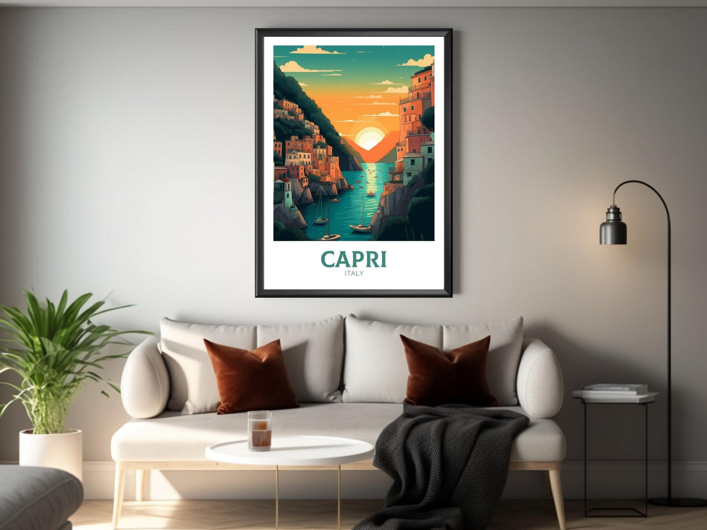 Capri Print | Capri Poster | Capri Island | Capri Illustration | Capri Italy | Capri Artwork | Capri Wall Art | Italy Home Decor | ID 149