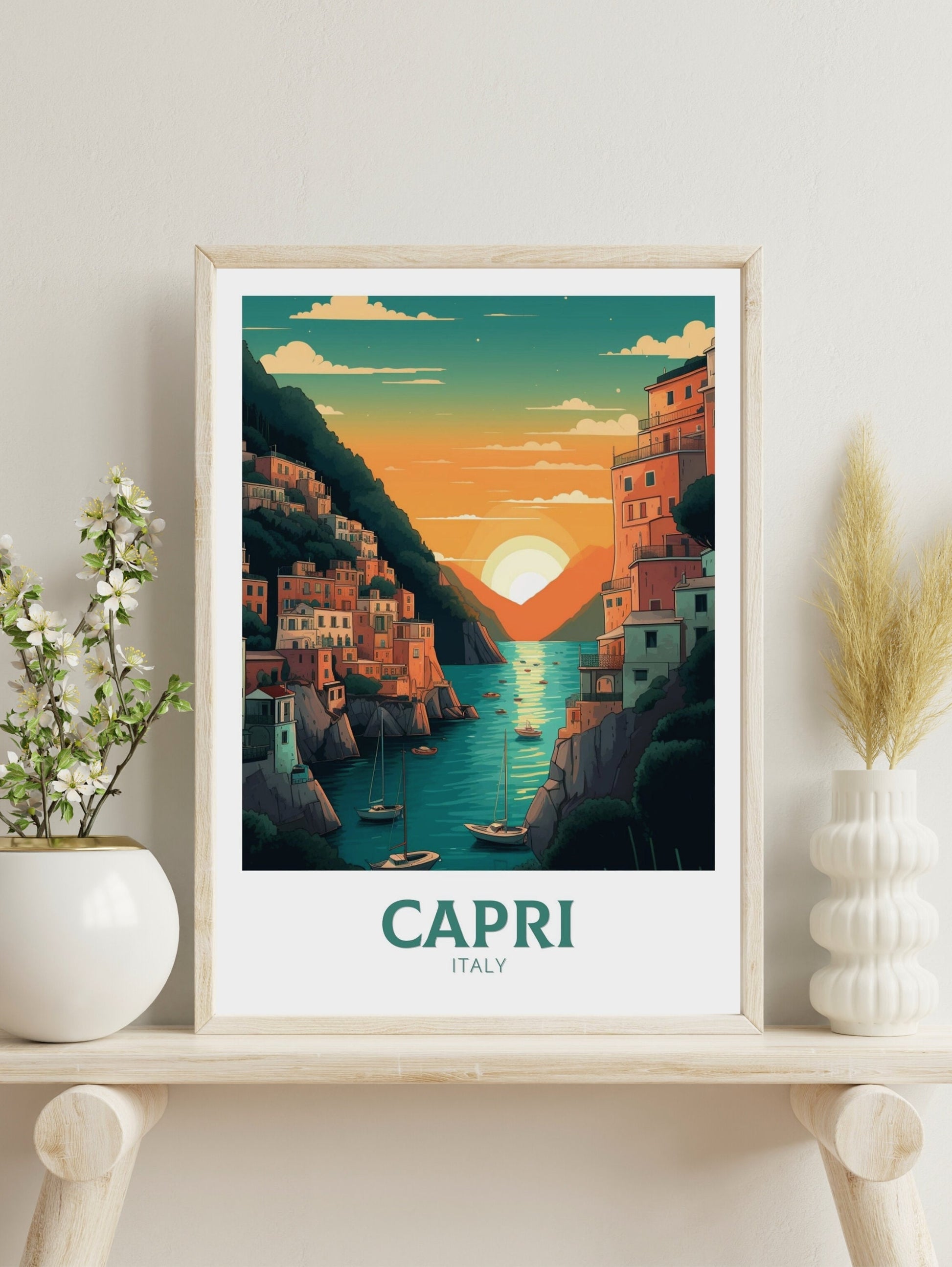 Capri Print | Capri Poster | Capri Island | Capri Illustration | Capri Italy | Capri Artwork | Capri Wall Art | Italy Home Decor | ID 149