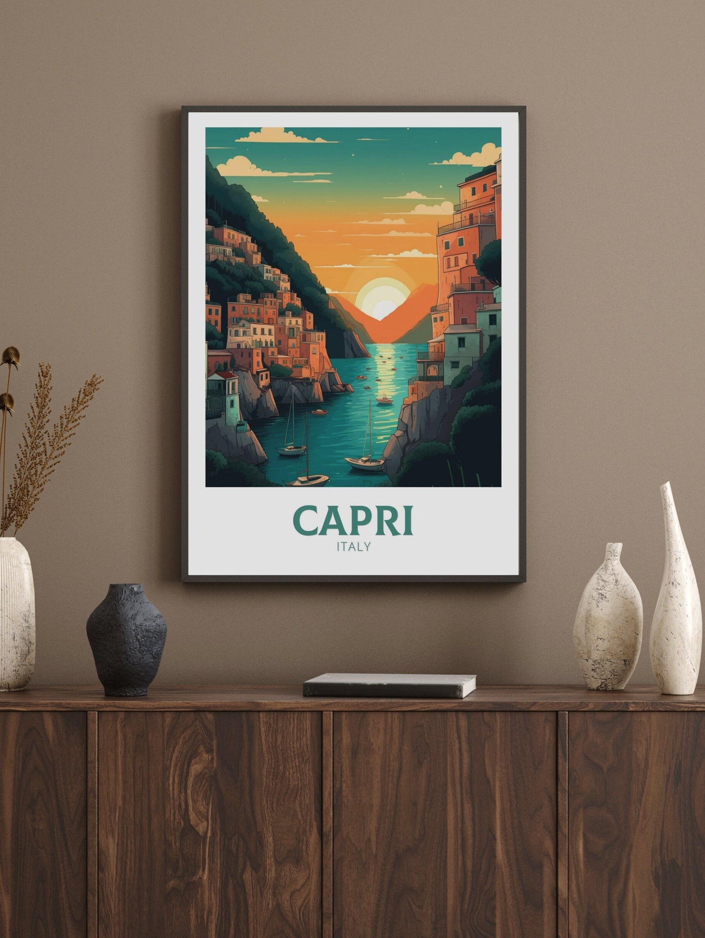 Capri Print | Capri Poster | Capri Island | Capri Illustration | Capri Italy | Capri Artwork | Capri Wall Art | Italy Home Decor | ID 149