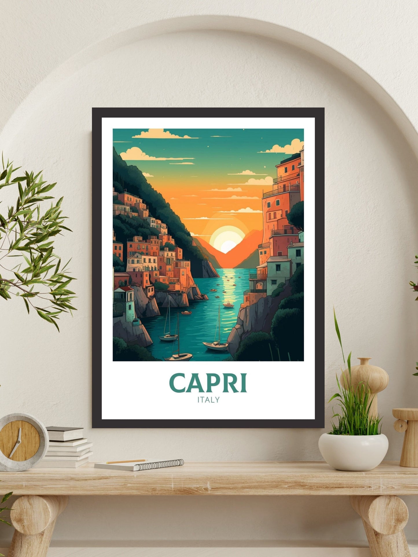 Capri Print | Capri Poster | Capri Island | Capri Illustration | Capri Italy | Capri Artwork | Capri Wall Art | Italy Home Decor | ID 149