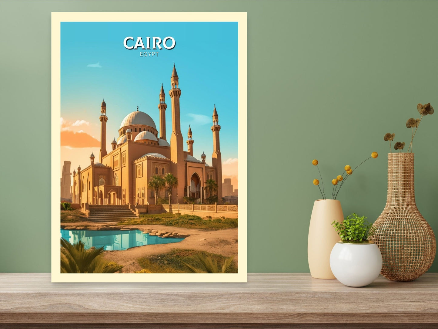 Cairo Travel Print | Cairo Illustration | Cairo Wall Art | Africa Print | Egypt Decor | Cairo Poster | Culture Art | Mosque Print ID 150