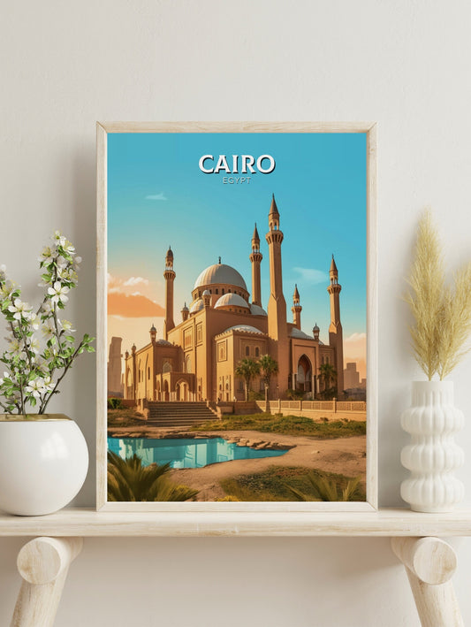 Cairo Travel Print | Cairo Illustration | Cairo Wall Art | Africa Print | Egypt Decor | Cairo Poster | Culture Art | Mosque Print ID 150