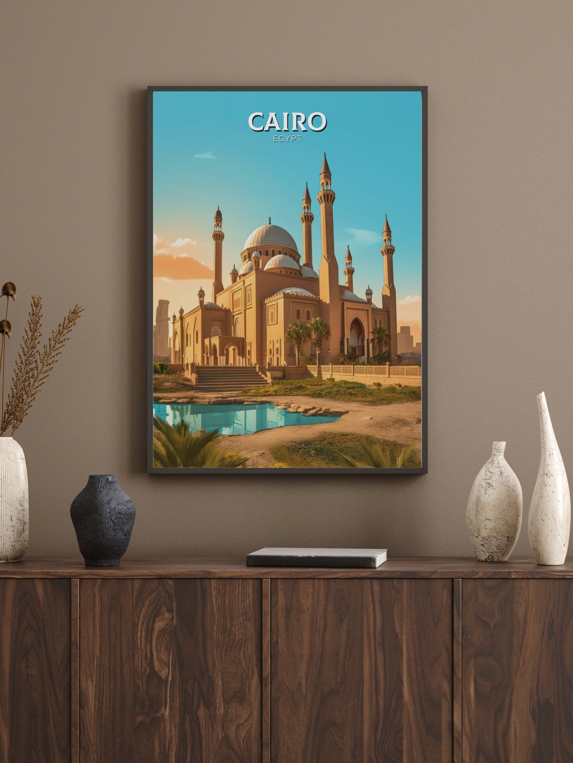 Cairo Travel Print | Cairo Illustration | Cairo Wall Art | Africa Print | Egypt Decor | Cairo Poster | Culture Art | Mosque Print ID 150