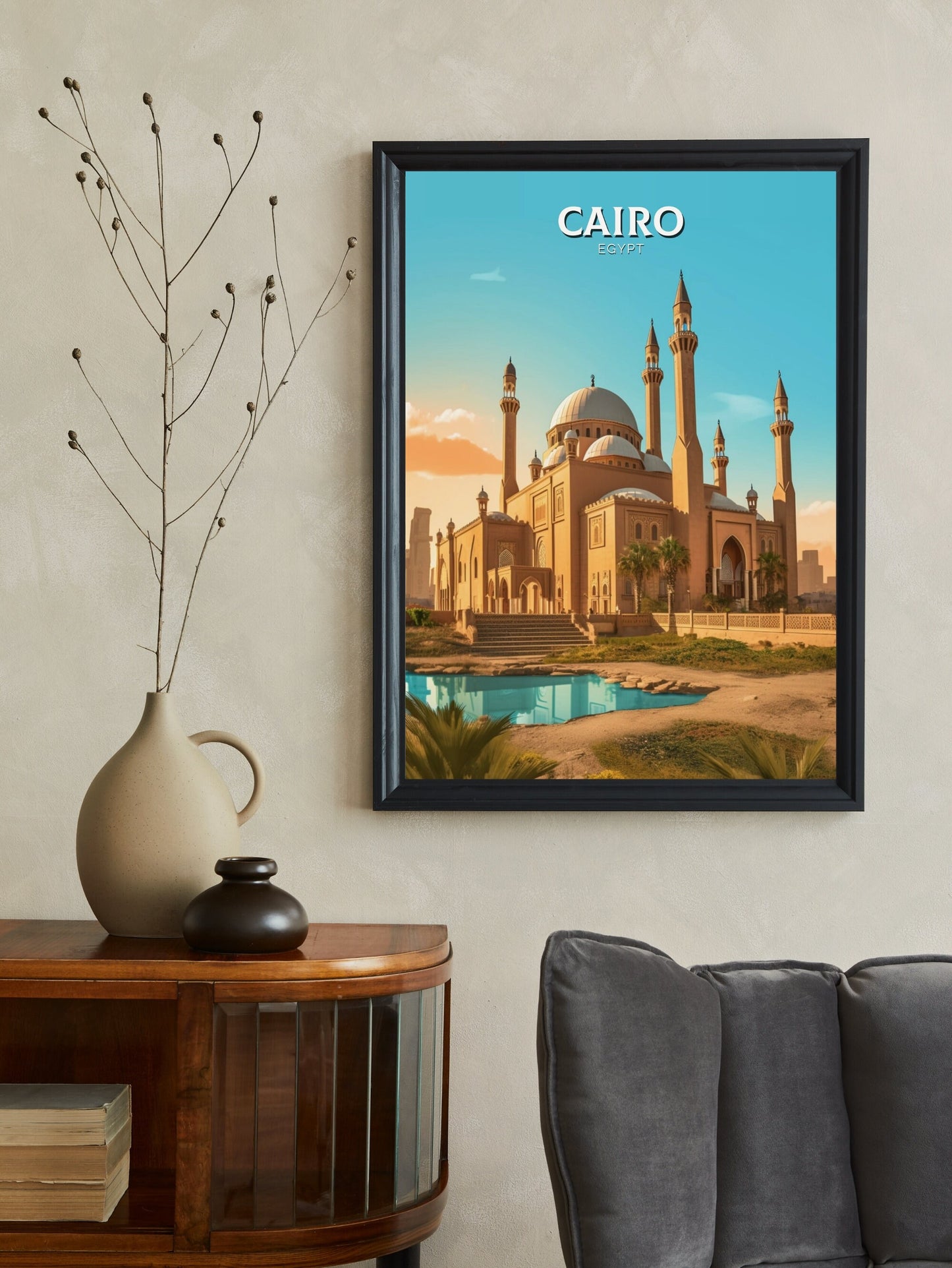 Cairo Travel Print | Cairo Illustration | Cairo Wall Art | Africa Print | Egypt Decor | Cairo Poster | Culture Art | Mosque Print ID 150