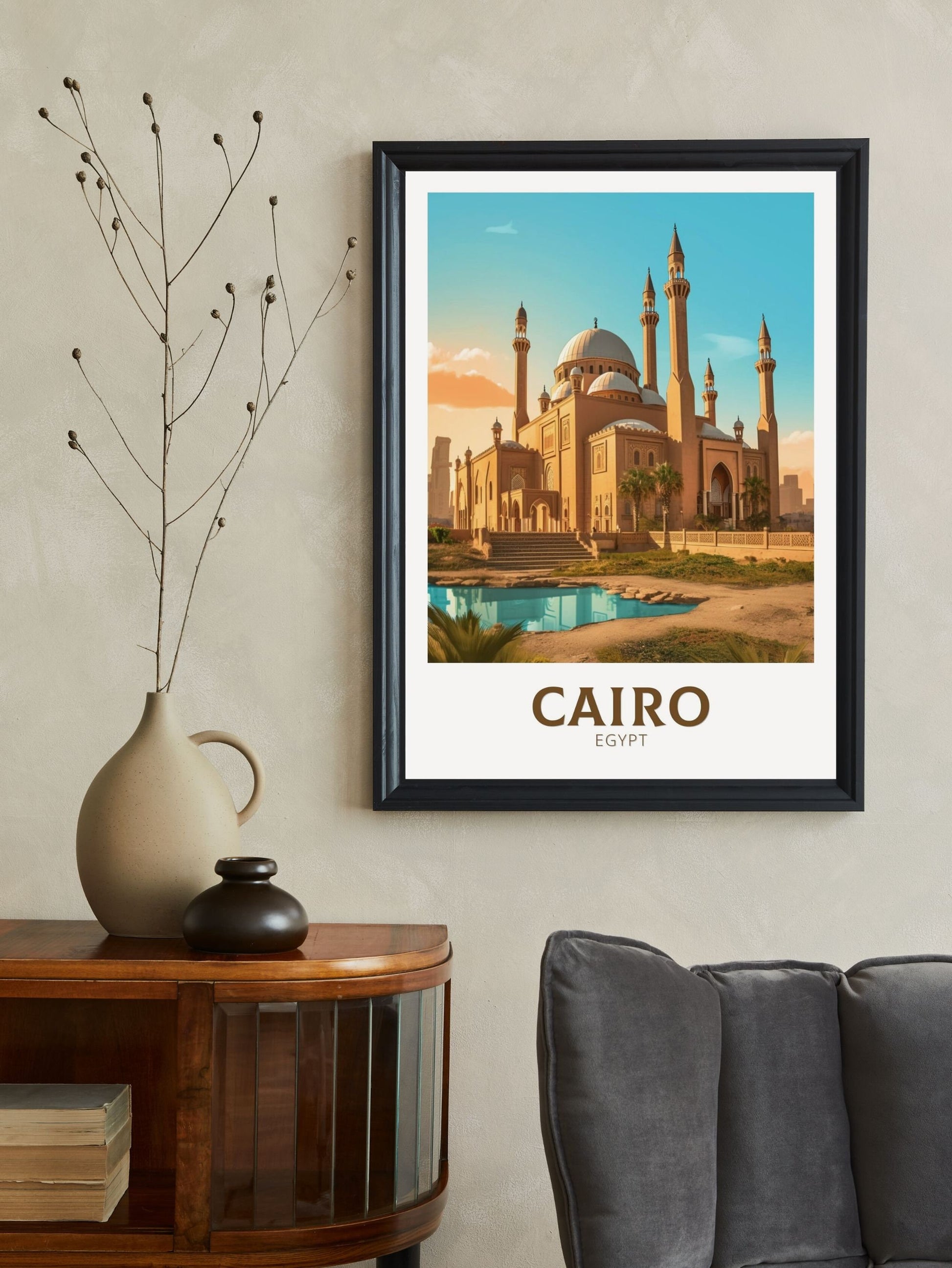 Cairo Poster | Cairo Travel Print | Cairo Illustration | Cairo Wall Art | Africa Print | Egypt Decor | Culture Art | Mosque Print ID 151