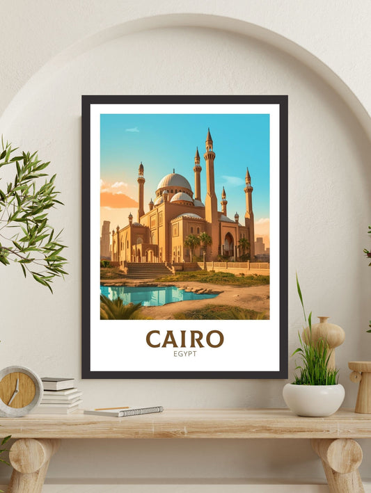 Cairo Poster | Cairo Travel Print | Cairo Illustration | Cairo Wall Art | Africa Print | Egypt Decor | Culture Art | Mosque Print ID 151