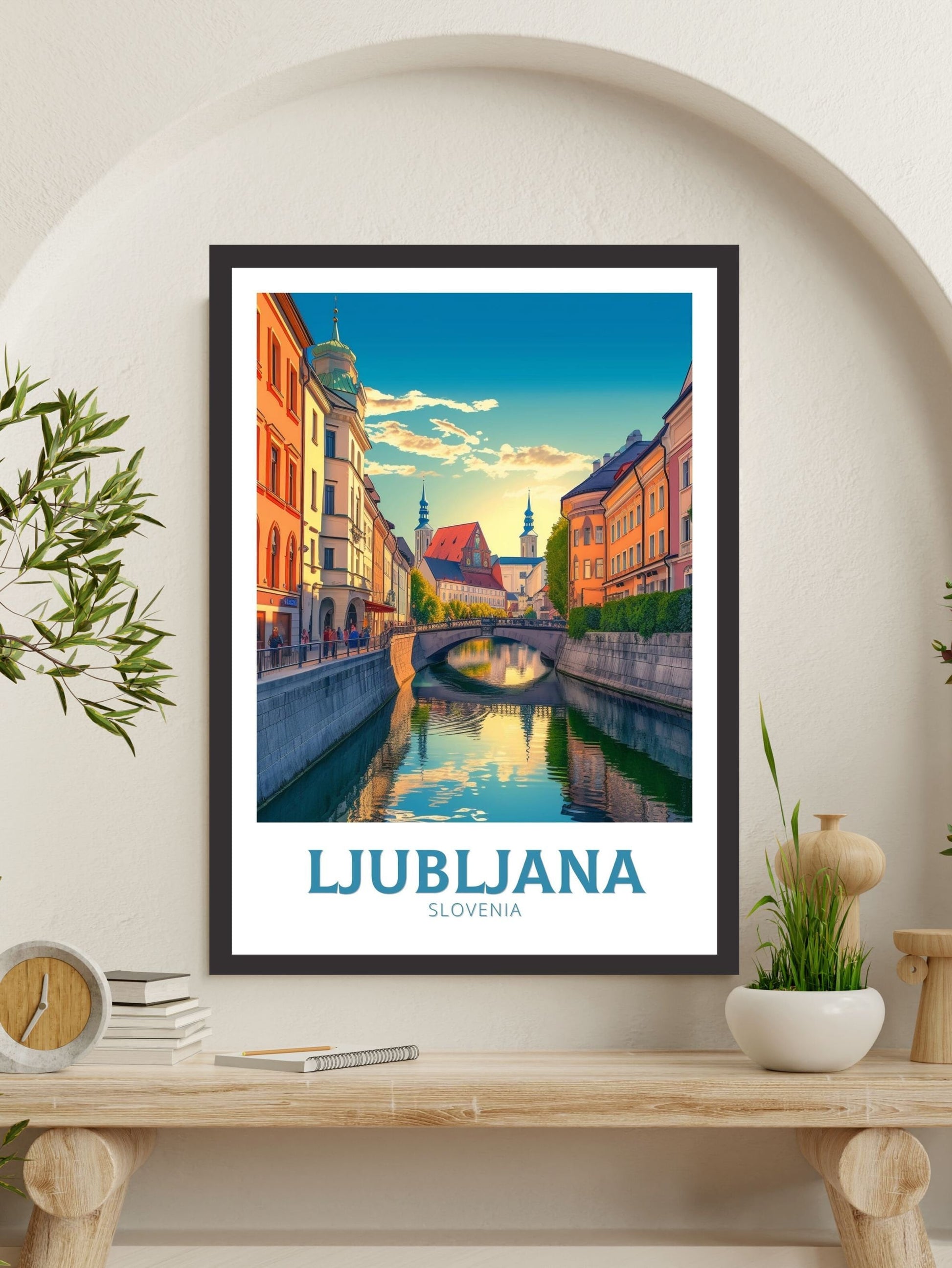 Ljubljana Poster | Ljubljana Travel Print | Ljubljana Illustration | Ljubljana Wall Art | Slovenia Print | Ljubljana Painting | ID 152