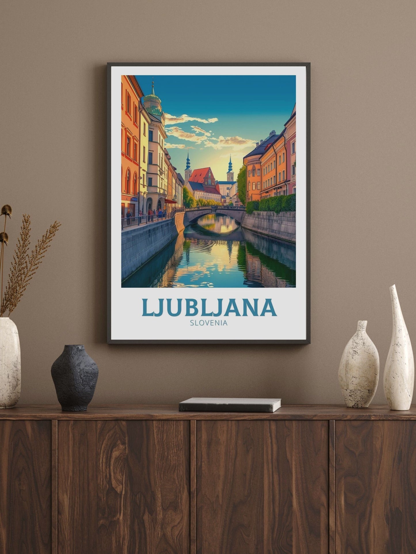 Ljubljana Poster | Ljubljana Travel Print | Ljubljana Illustration | Ljubljana Wall Art | Slovenia Print | Ljubljana Painting | ID 152