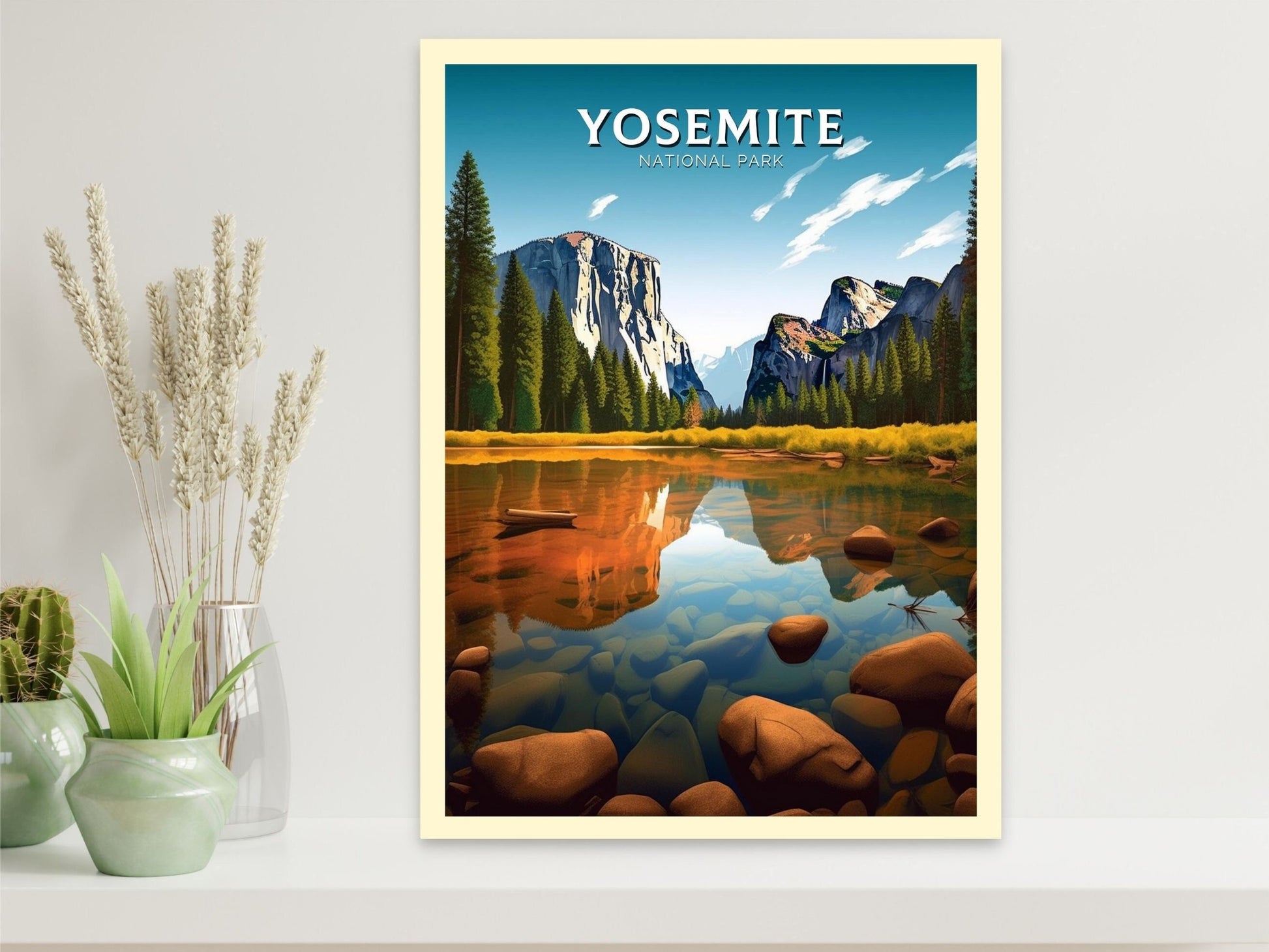 Yosemite National Park Travel Print | Yosemite National Park Illustration | Yosemite Park Wall Art | California Travel Print | ID 257