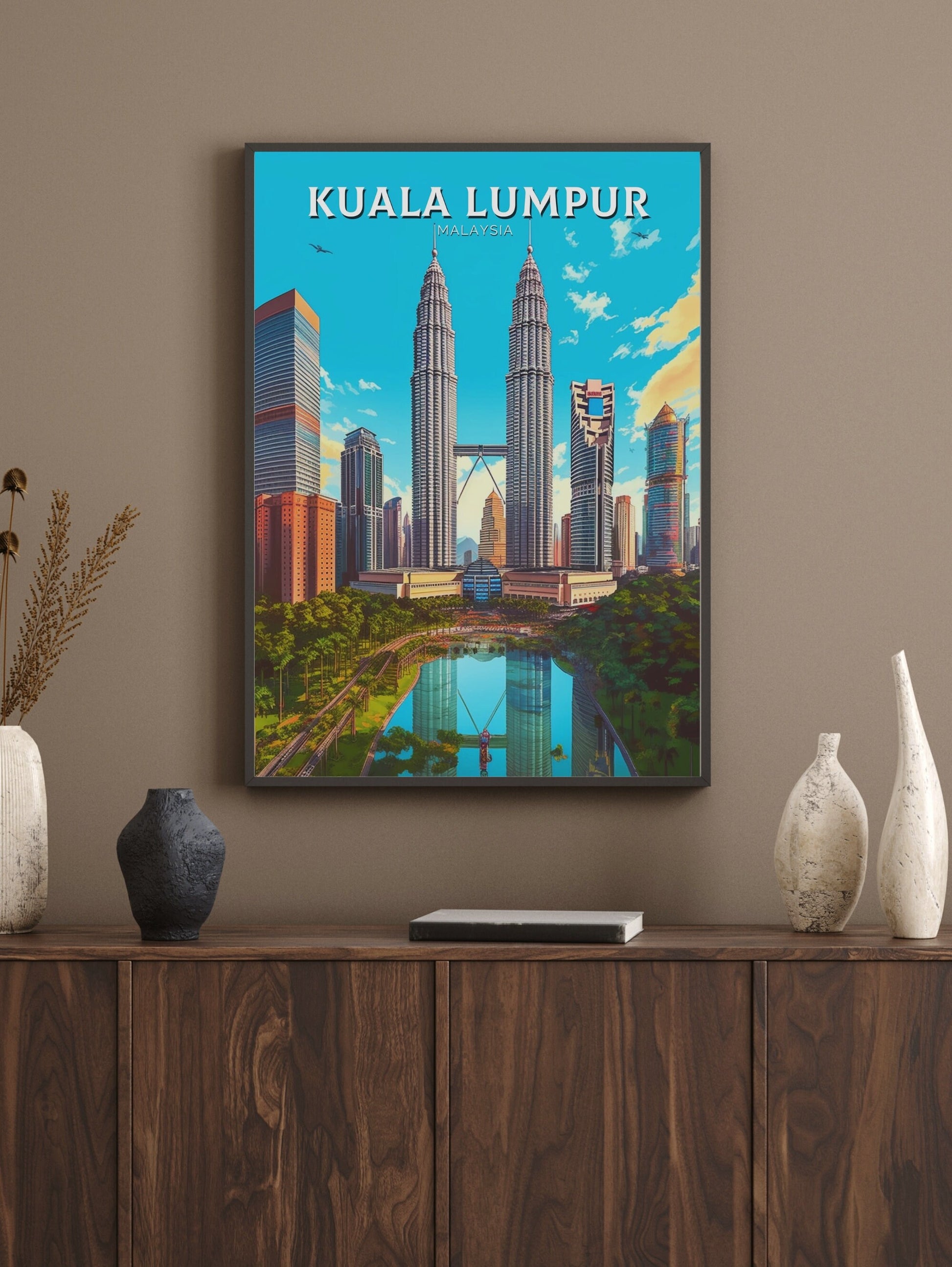 Kuala Lumpur Travel Print | Kuala Lumpur Illustration | Malaysia Print | Kuala Lumpur Travel Poster | Kuala Lumpur Wall Art | ID 259