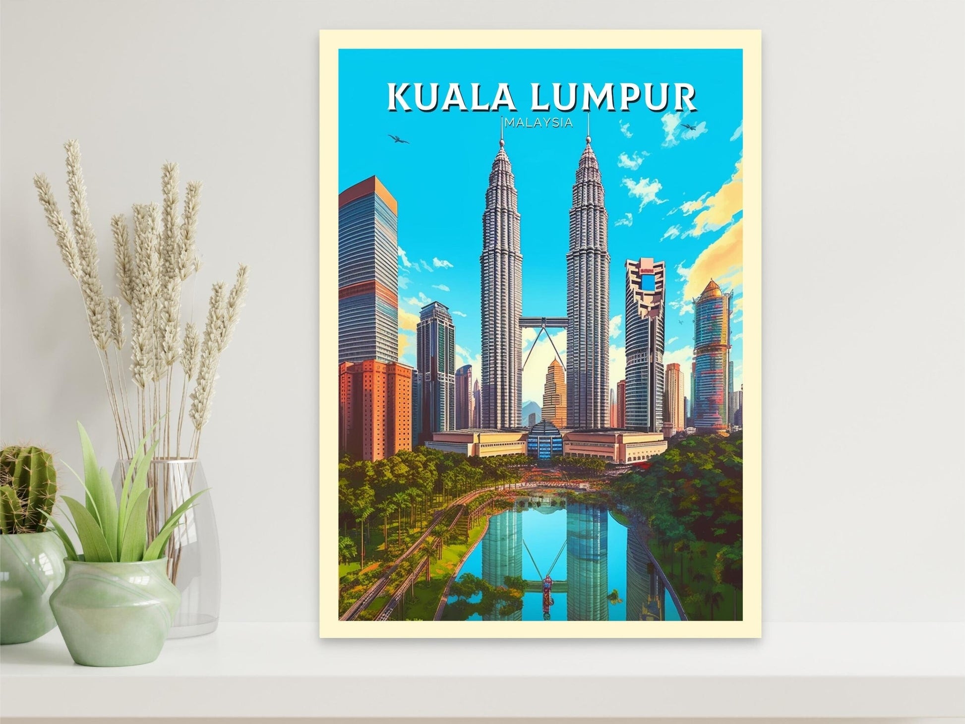 Kuala Lumpur Travel Print | Kuala Lumpur Illustration | Malaysia Print | Kuala Lumpur Travel Poster | Kuala Lumpur Wall Art | ID 259