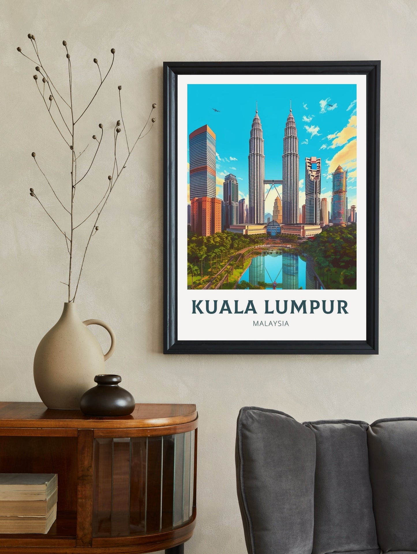 Kuala Lumpur Travel Print | Kuala Lumpur Illustration | Malaysia Print | Kuala Lumpur Travel Poster | Kuala Lumpur Wall Art | ID 260