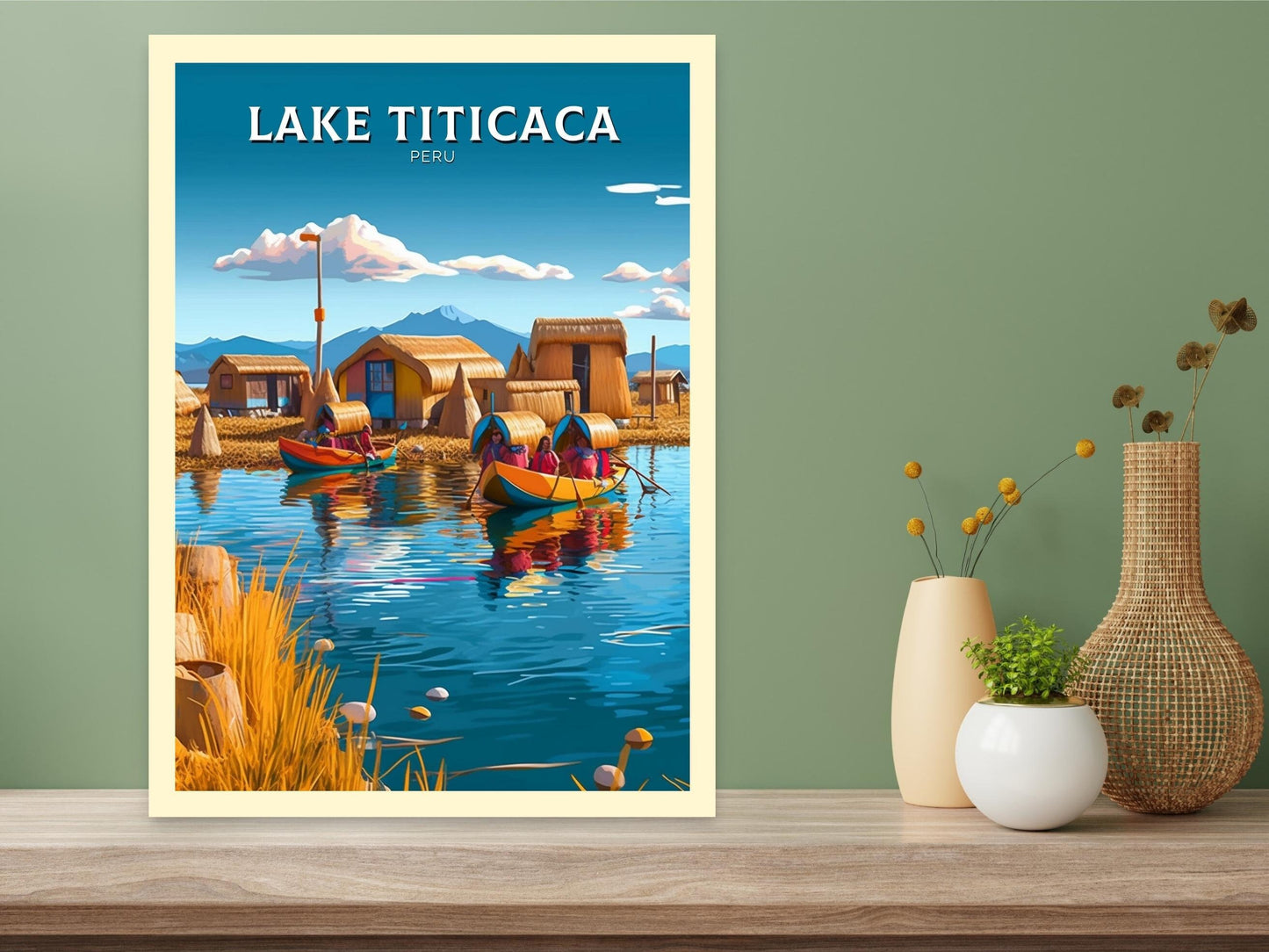 Lake Titicaca Travel Poster | Lake Titicaca Travel Print | Lake Titicaca Design | Lake Titicaca Wall Art | Lake Titicaca Painting | ID 261