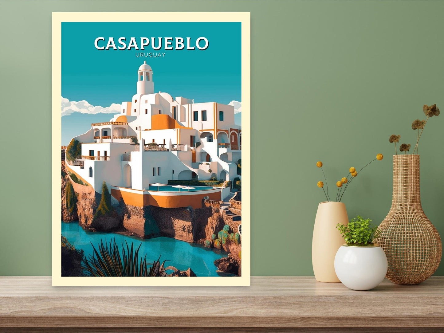 Casapueblo Travel Print | Casapueblo Travel Poster | Casapueblo Design | Casapueblo Wall Art | Casapueblo Painting | Casapueblo Art ID 263