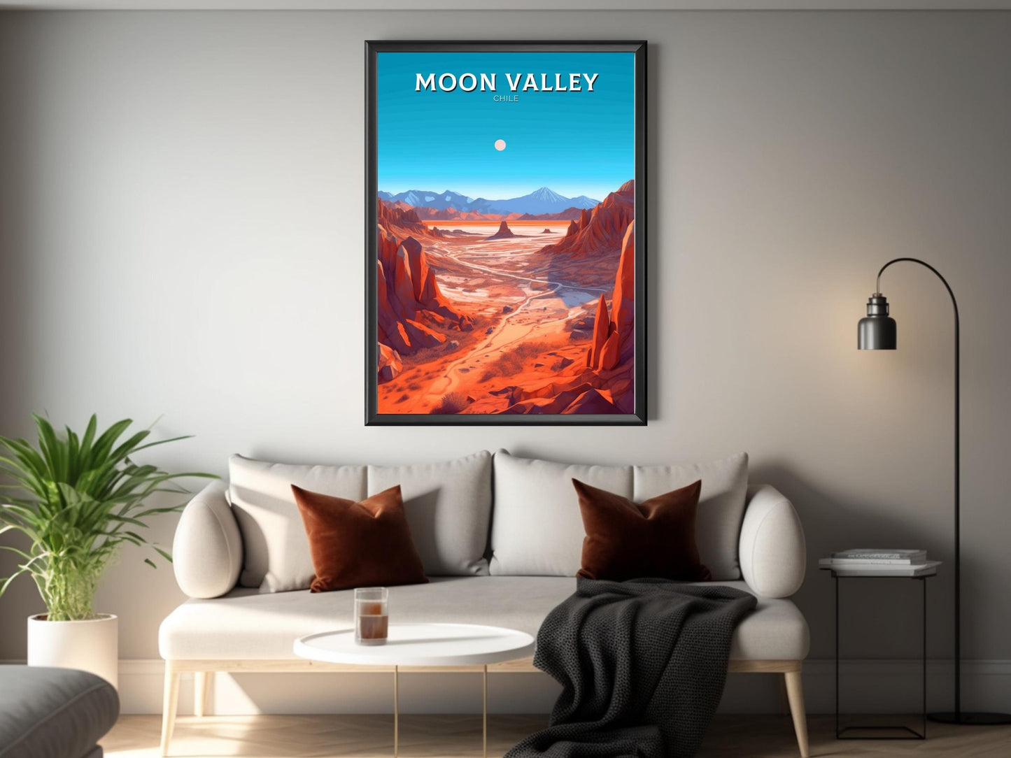 Moon Valley Travel Poster | Moon Valley Travel Print | Moon Valley Design | Moon Valley Wall Art | Moon Valley Painting | Chile Art ID 265