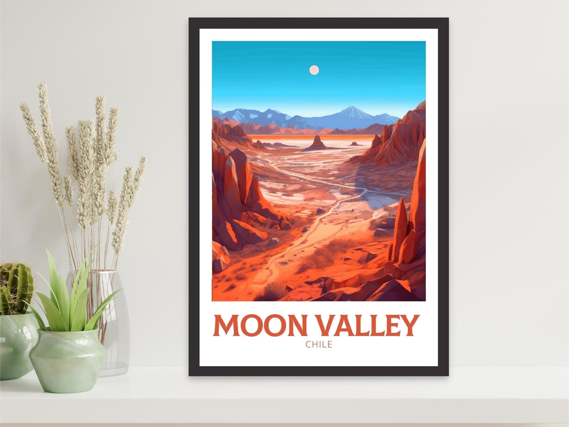 Moon Valley Travel Print | Moon Valley Travel Poster | Moon Valley Design | Moon Valley Wall Art | Moon Valley Painting | Chile Art ID 266