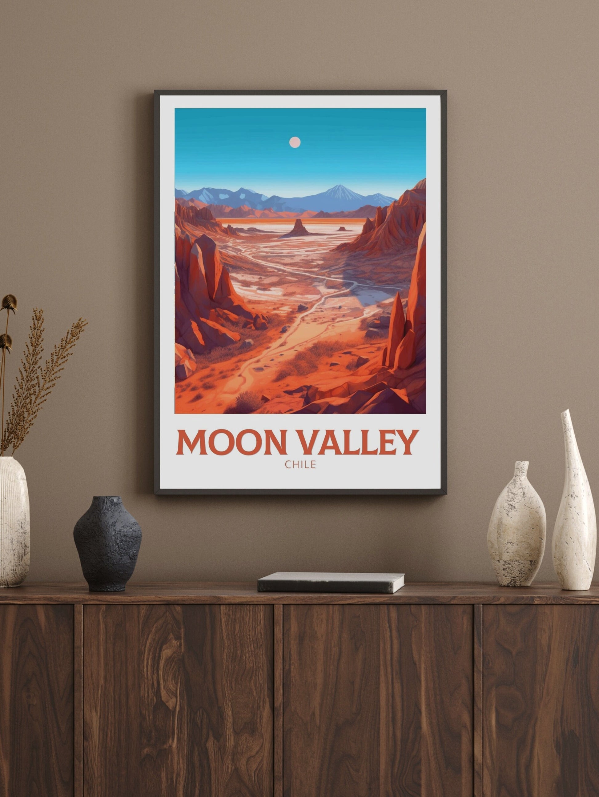 Moon Valley Travel Print | Moon Valley Travel Poster | Moon Valley Design | Moon Valley Wall Art | Moon Valley Painting | Chile Art ID 266