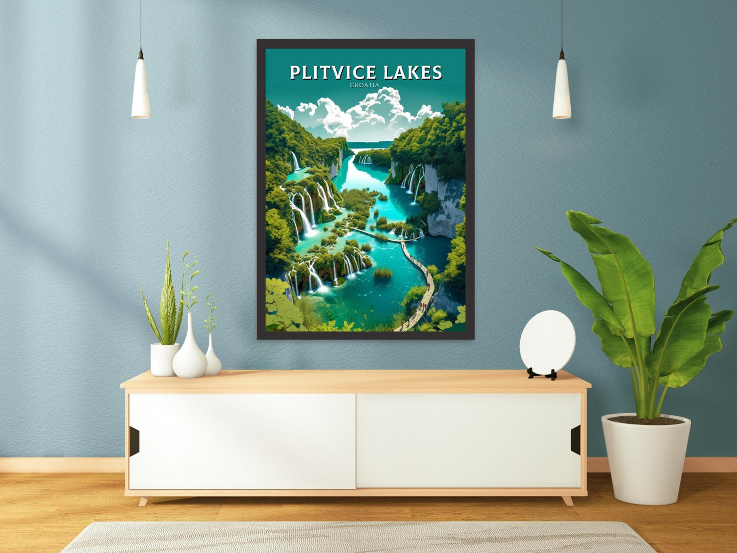 Plitvice Lakes Travel Print | Plitvice Illustration | Plitvice Wall Art | Croatia Print | Plitvice Print | Plitvice Lakes Painting | ID 267