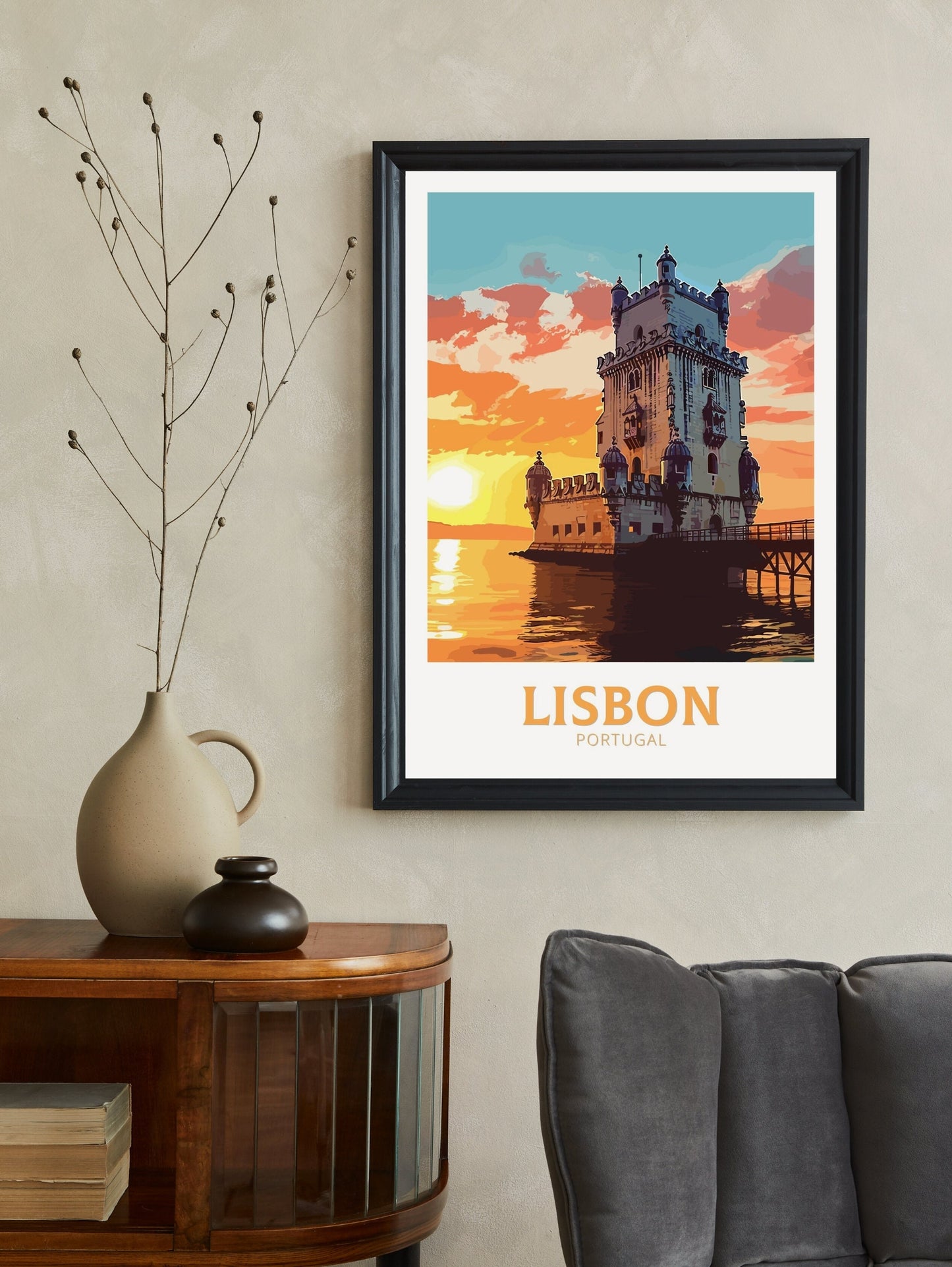 Lisbon Wall Art | Lisbon Travel Print | Lisbon Travel Poster | Lisbon Illustration | Portugal Print | Lisbon Painting | Belem Lisbon ID 272