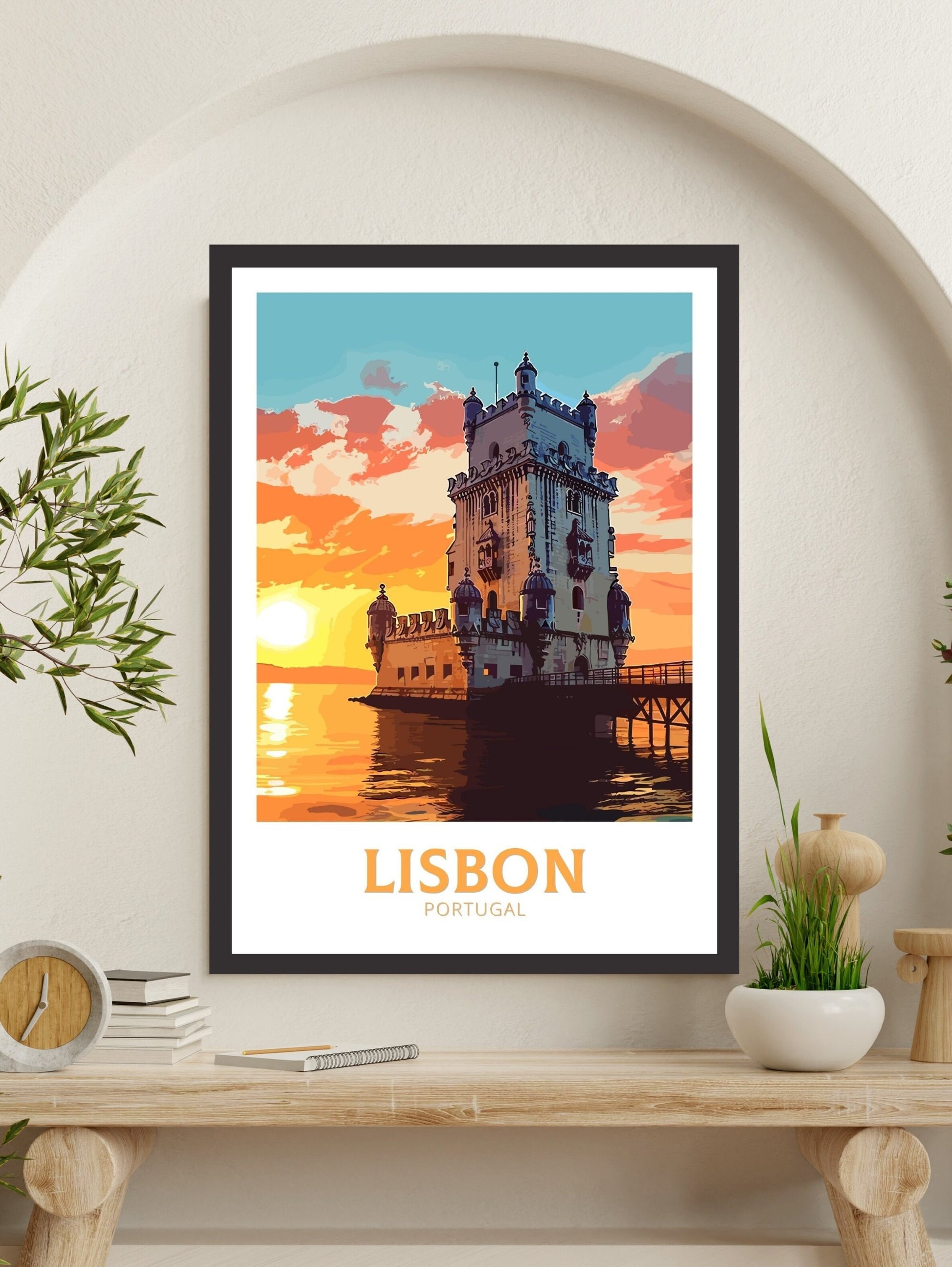 Lisbon Wall Art | Lisbon Travel Print | Lisbon Travel Poster | Lisbon Illustration | Portugal Print | Lisbon Painting | Belem Lisbon ID 272