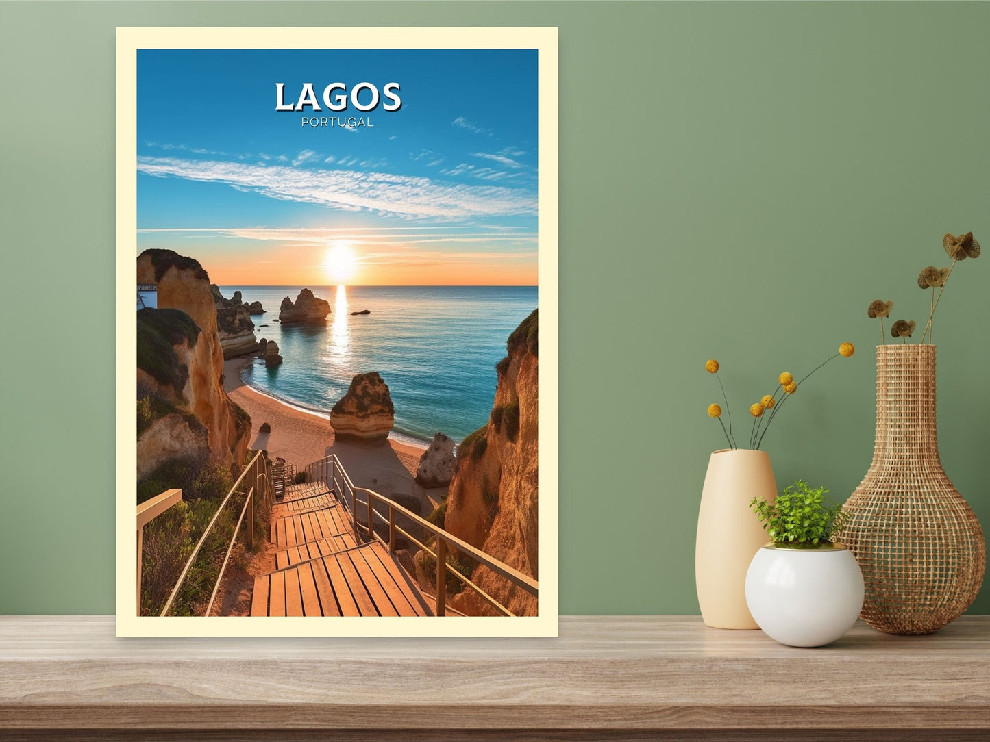 Lagos Travel Print | Lagos Travel Poster | Lagos Illustration | Lagos Wall Art | Portugal Print | Lagos Portugal Painting | ID 273