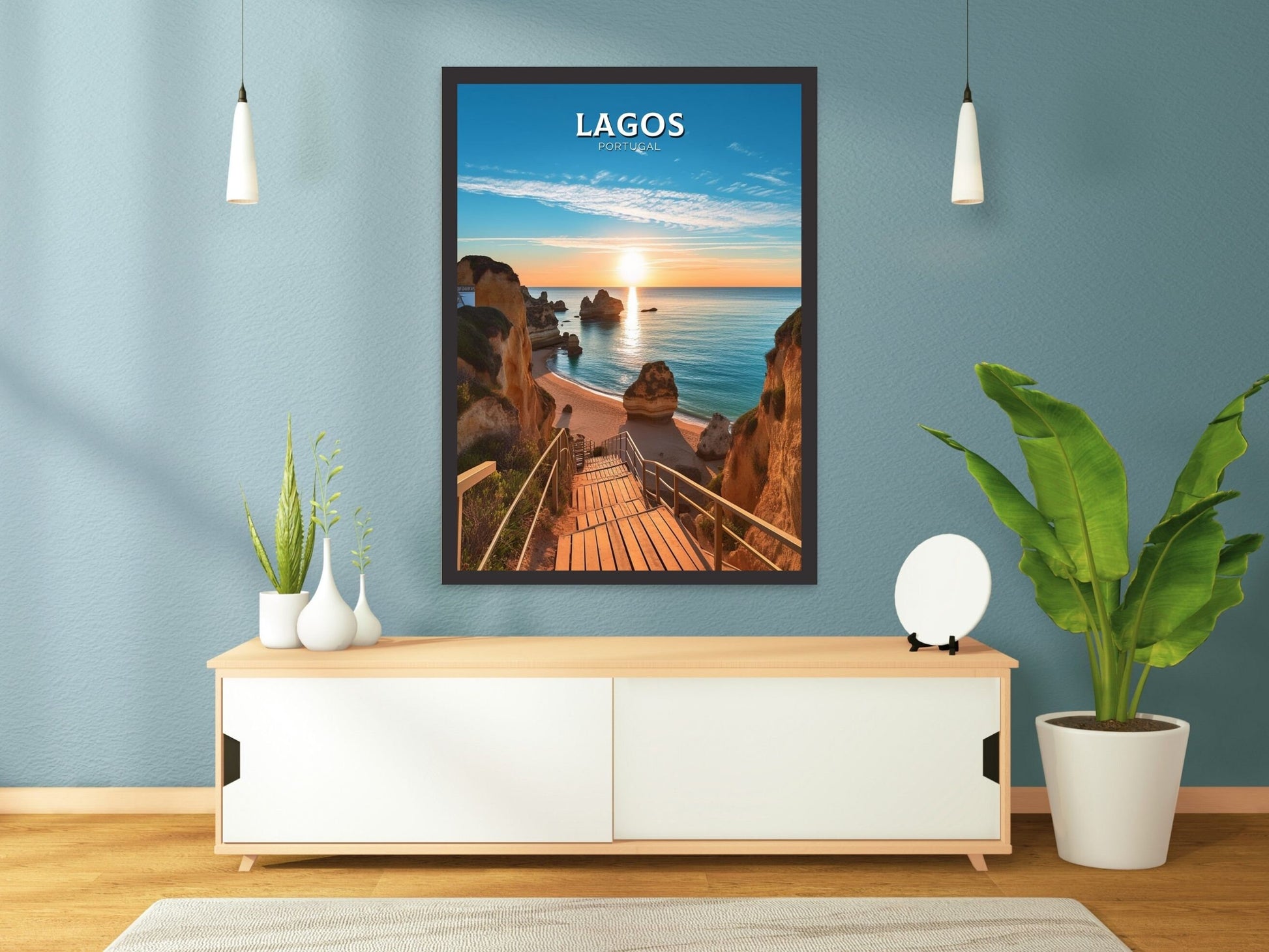 Lagos Travel Print | Lagos Travel Poster | Lagos Illustration | Lagos Wall Art | Portugal Print | Lagos Portugal Painting | ID 273