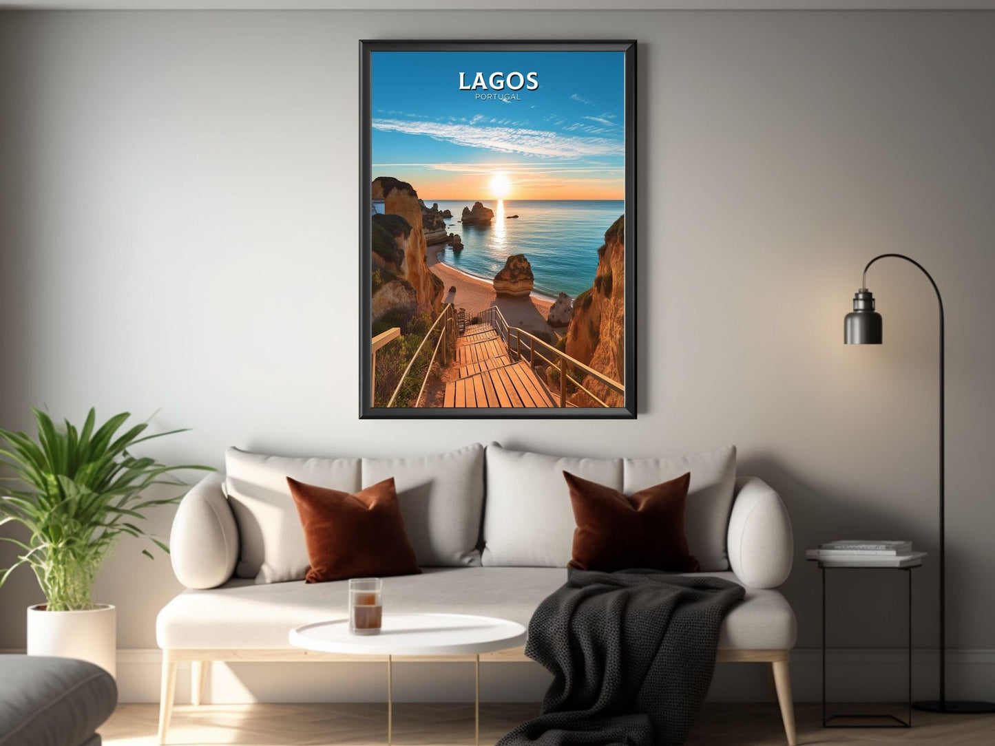 Lagos Travel Print | Lagos Travel Poster | Lagos Illustration | Lagos Wall Art | Portugal Print | Lagos Portugal Painting | ID 273