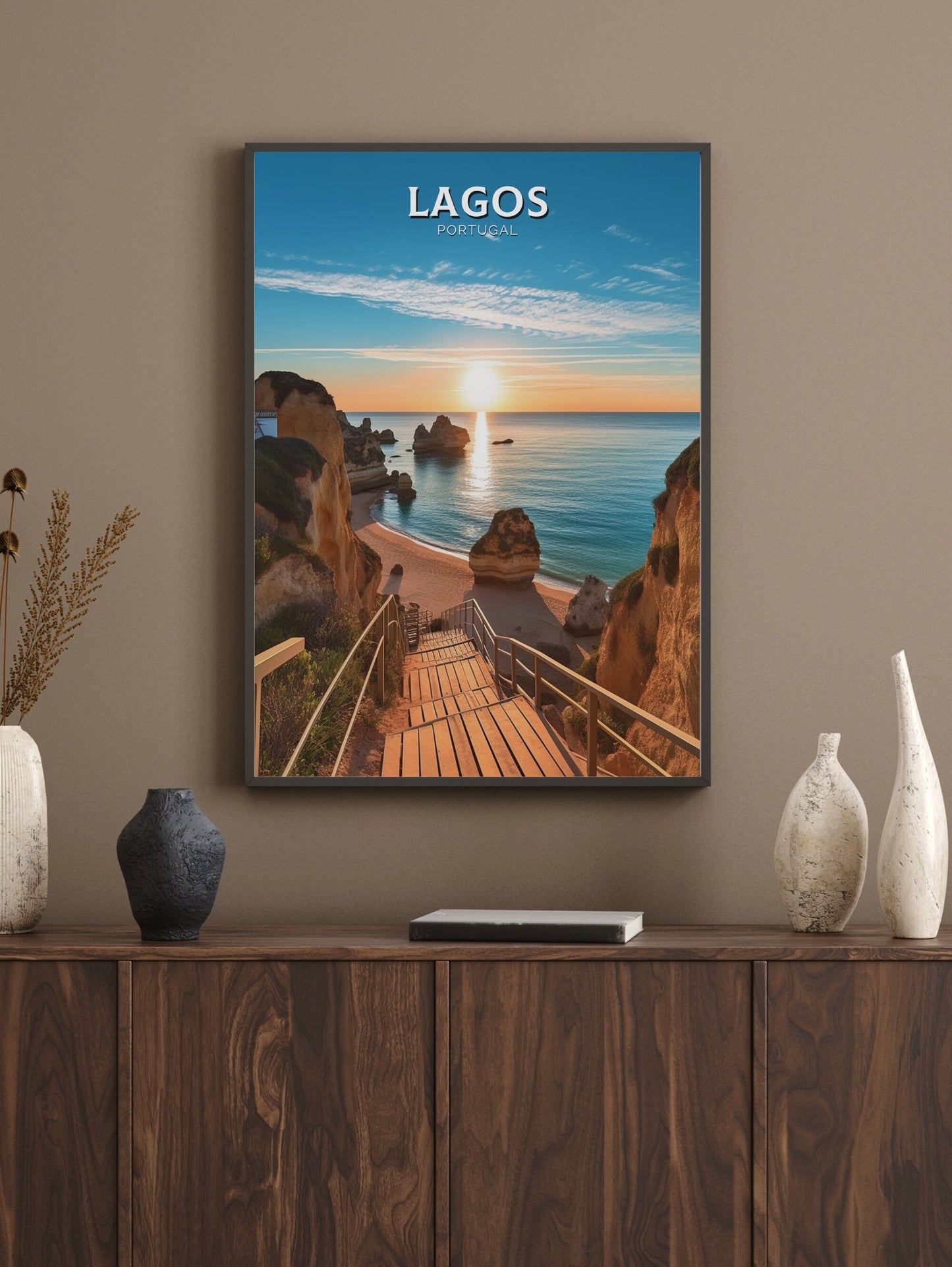 Lagos Travel Print | Lagos Travel Poster | Lagos Illustration | Lagos Wall Art | Portugal Print | Lagos Portugal Painting | ID 273